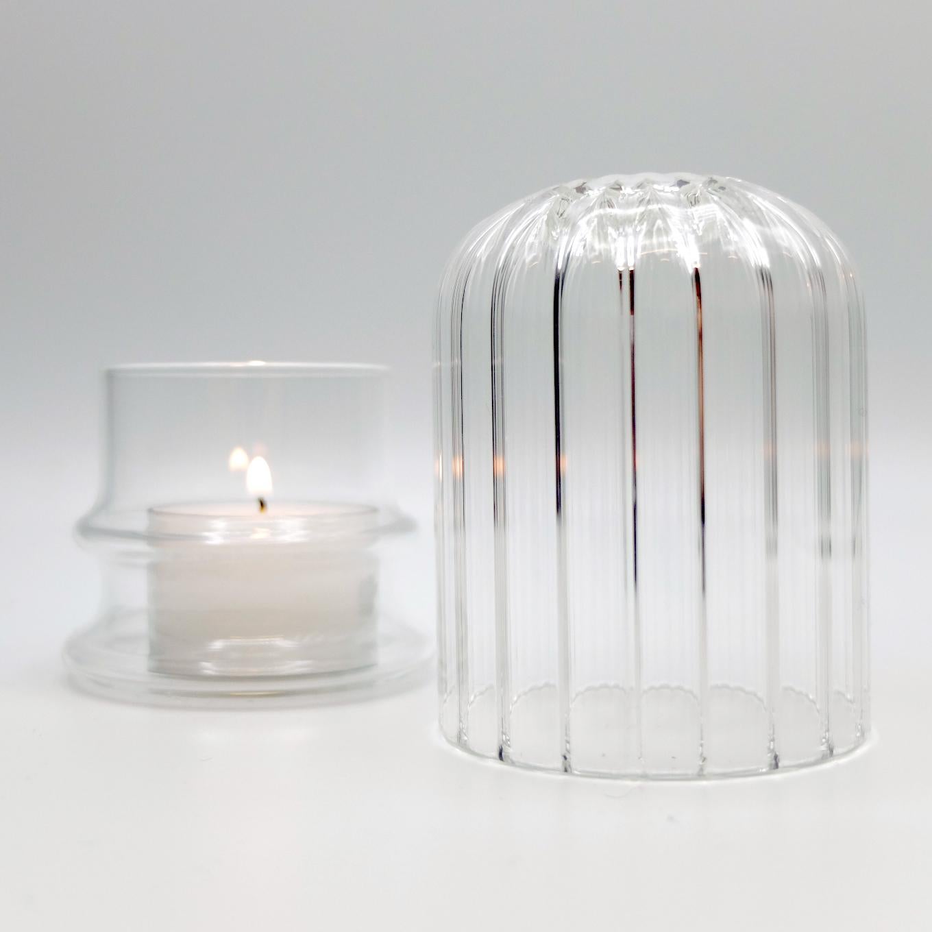 Italian 21th Century, Borosilicate Glass Candle Lamp MOSCARDINO BIG, Handcrafted, Kanz For Sale