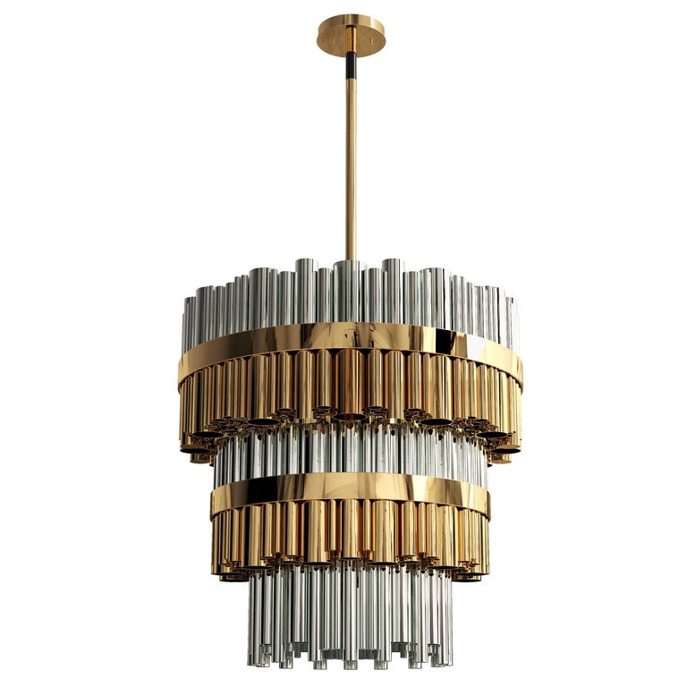 21st Century Brass Granville Chandelier by Creativemary For Sale at 1stDibs