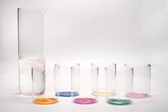 Glas Karaffe und Becher Set, Iride, Multicolor, Handarbeit, Kanz