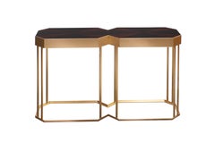 21. Jahrhundert, Konsole Palisander und Amana Ebenholz und gebürstetem Messing, hergestellt in Italien