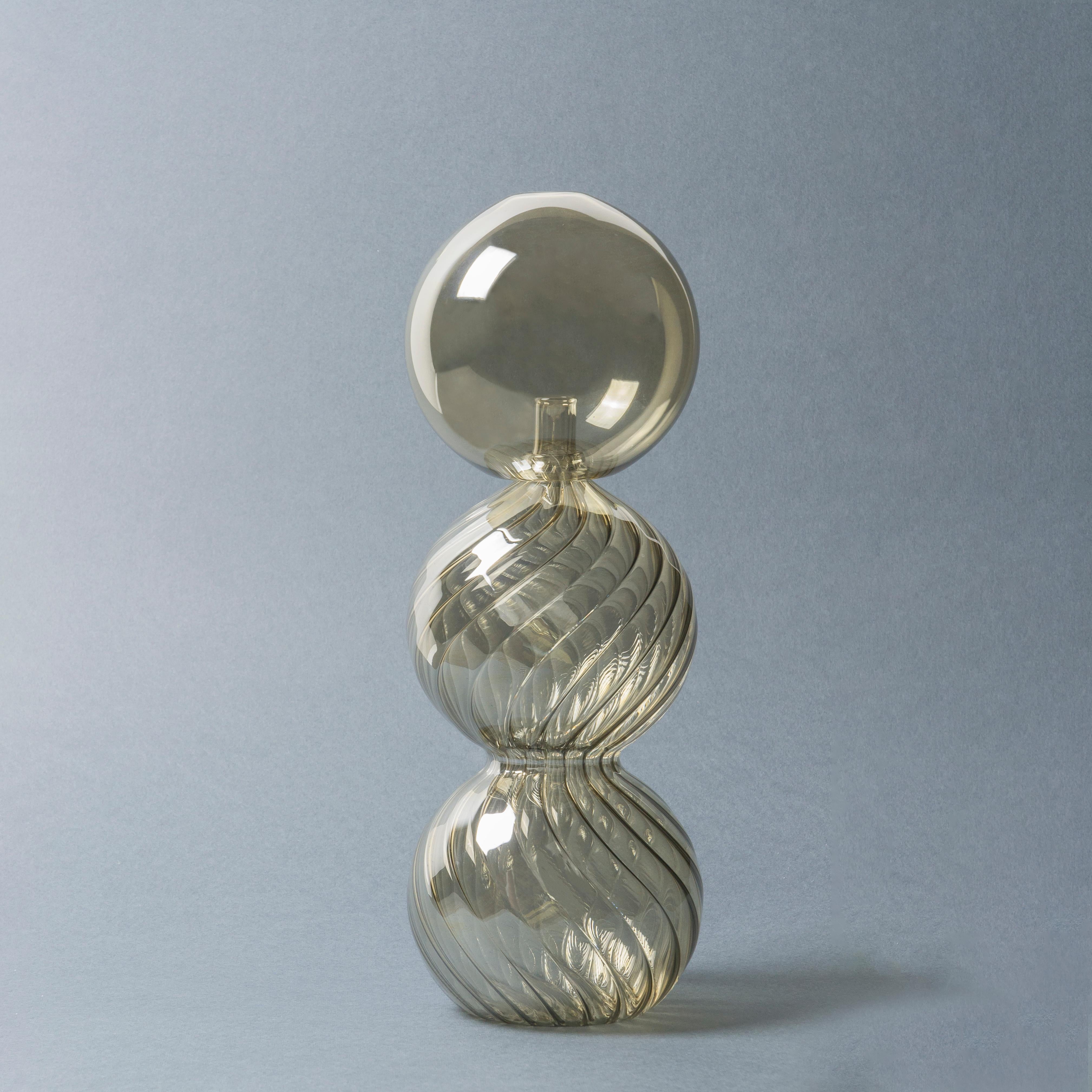 21st Century Decorative Blow Glass Bottle, Bronze Color, Kanz Architetti For Sale 1