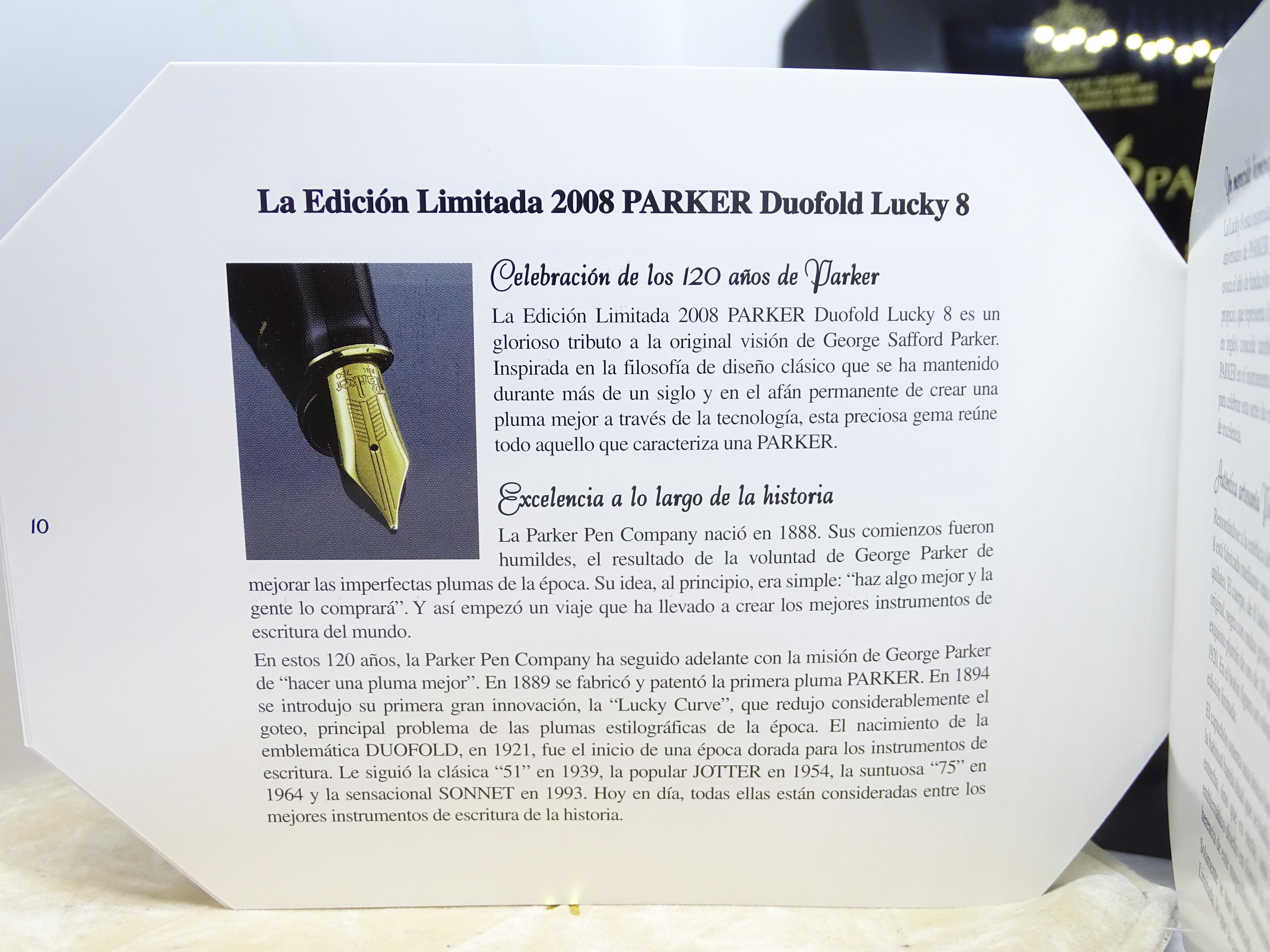 21st century England Parker Black Pen gold  inkell  box Lucky 8 3