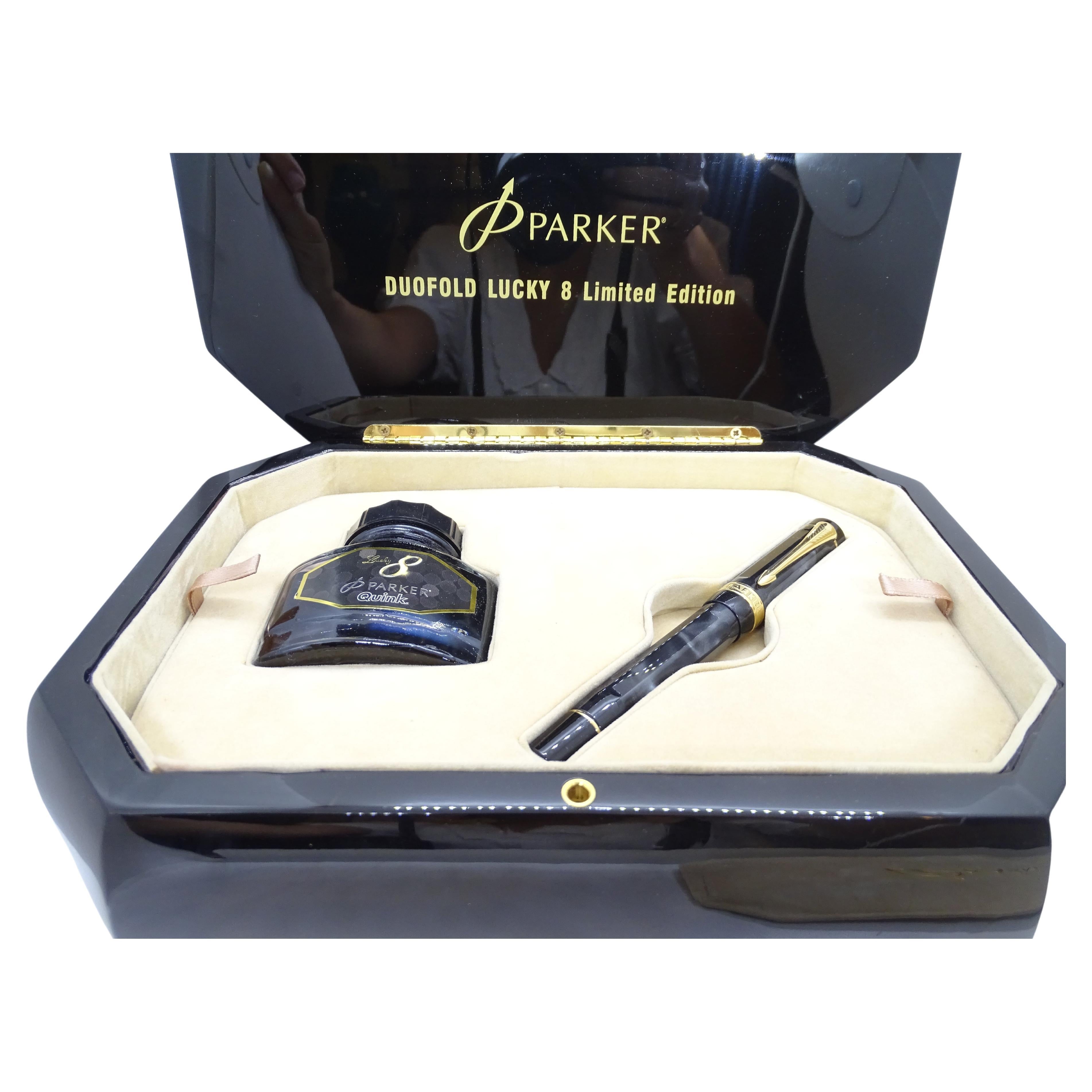 21st century England Parker Black Pen gold  inkell  box Lucky 8
