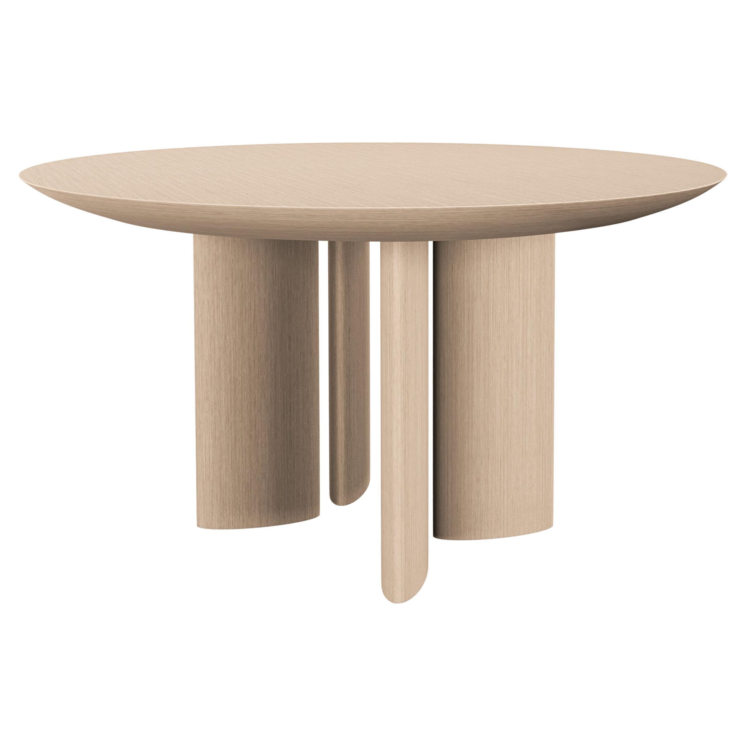 21th Century Round Table in Whitened Oak Wood Design Hebanon Studio, made in ITA For Sale