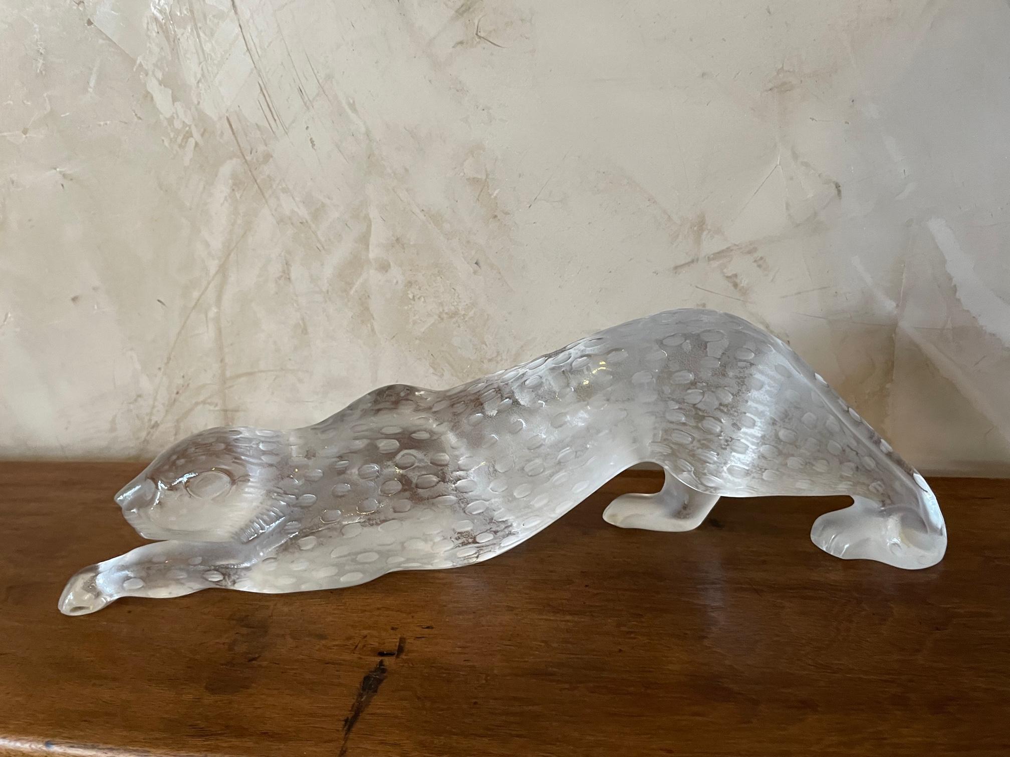 21st Century French Crystal Large Panther by Lalique 6