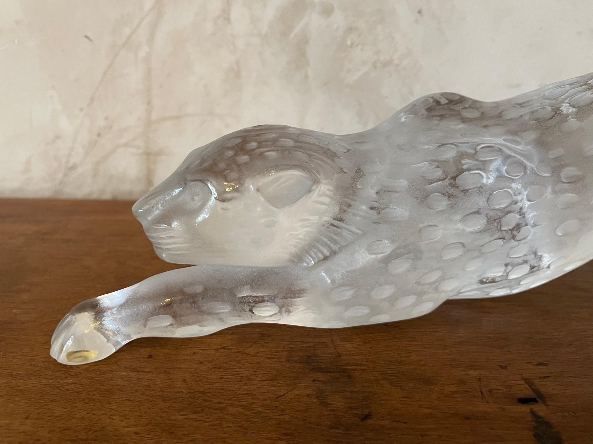 21st Century French Crystal Large Panther by Lalique 7