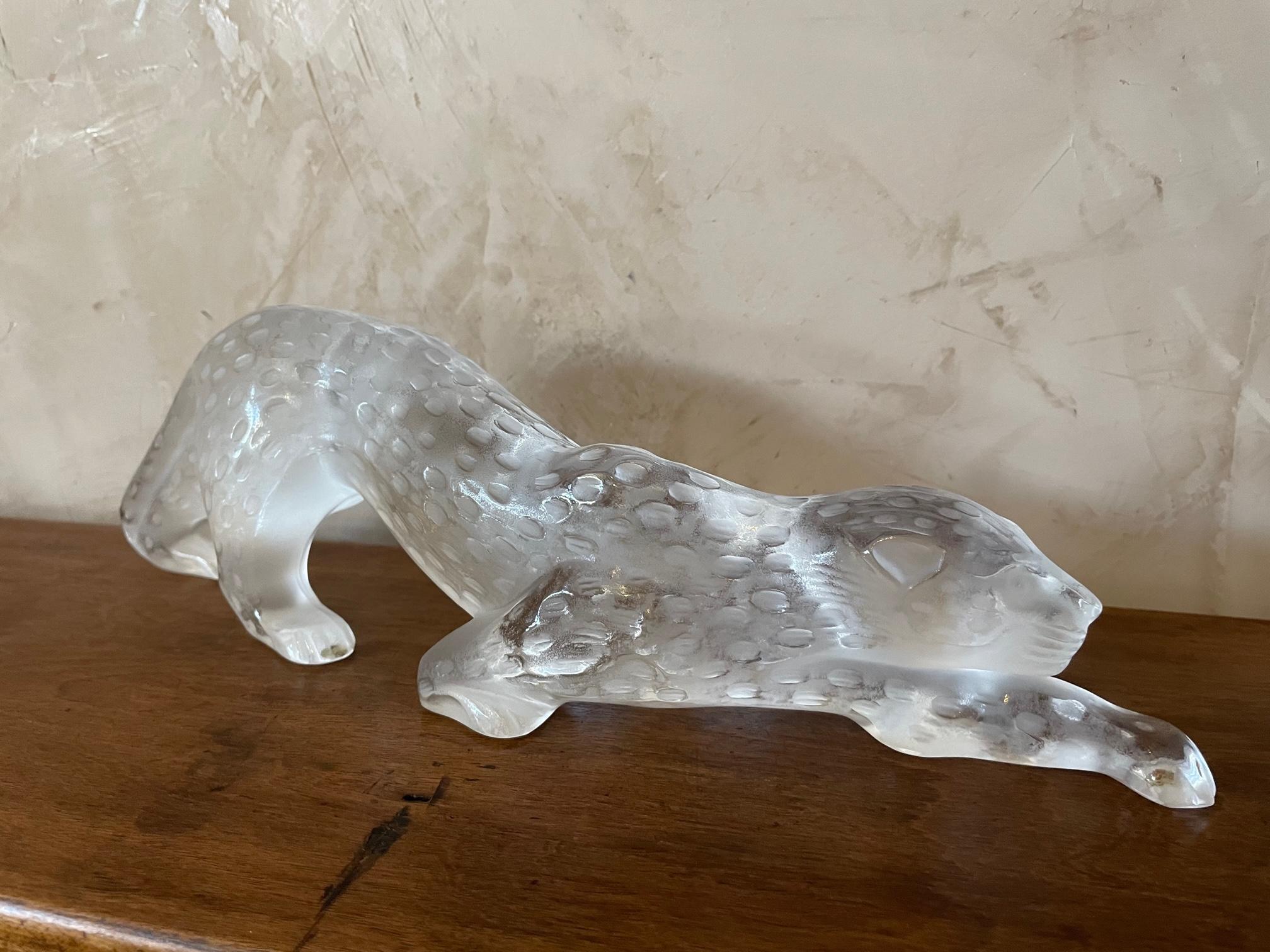 21st Century French Crystal Large Panther by Lalique 3