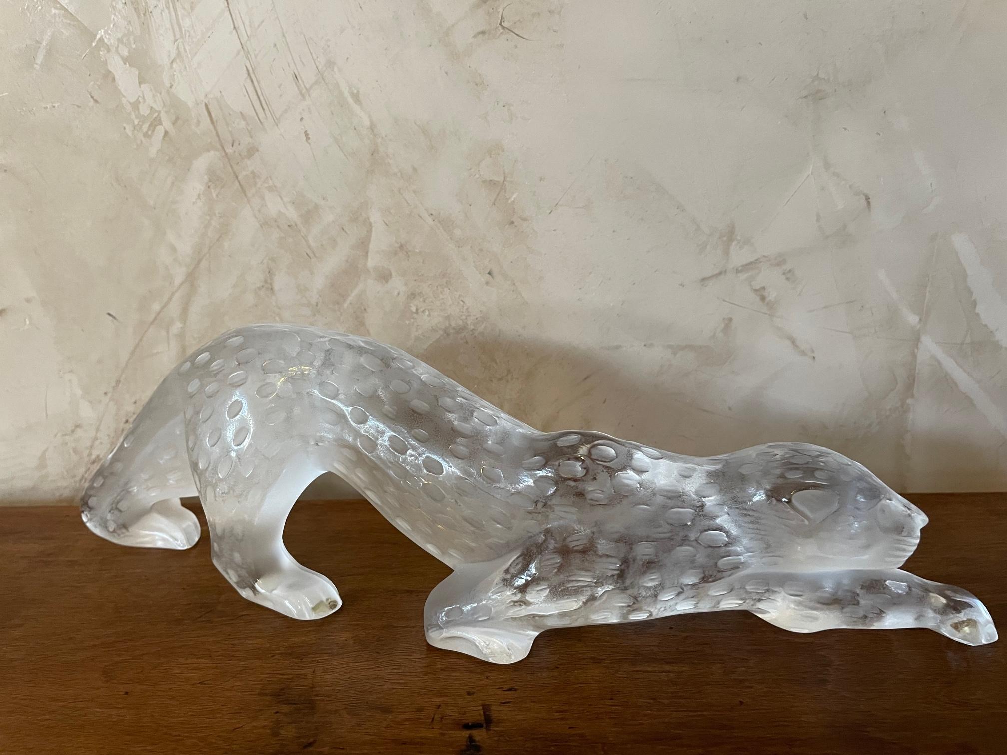 21st Century French Crystal Large Panther by Lalique 4