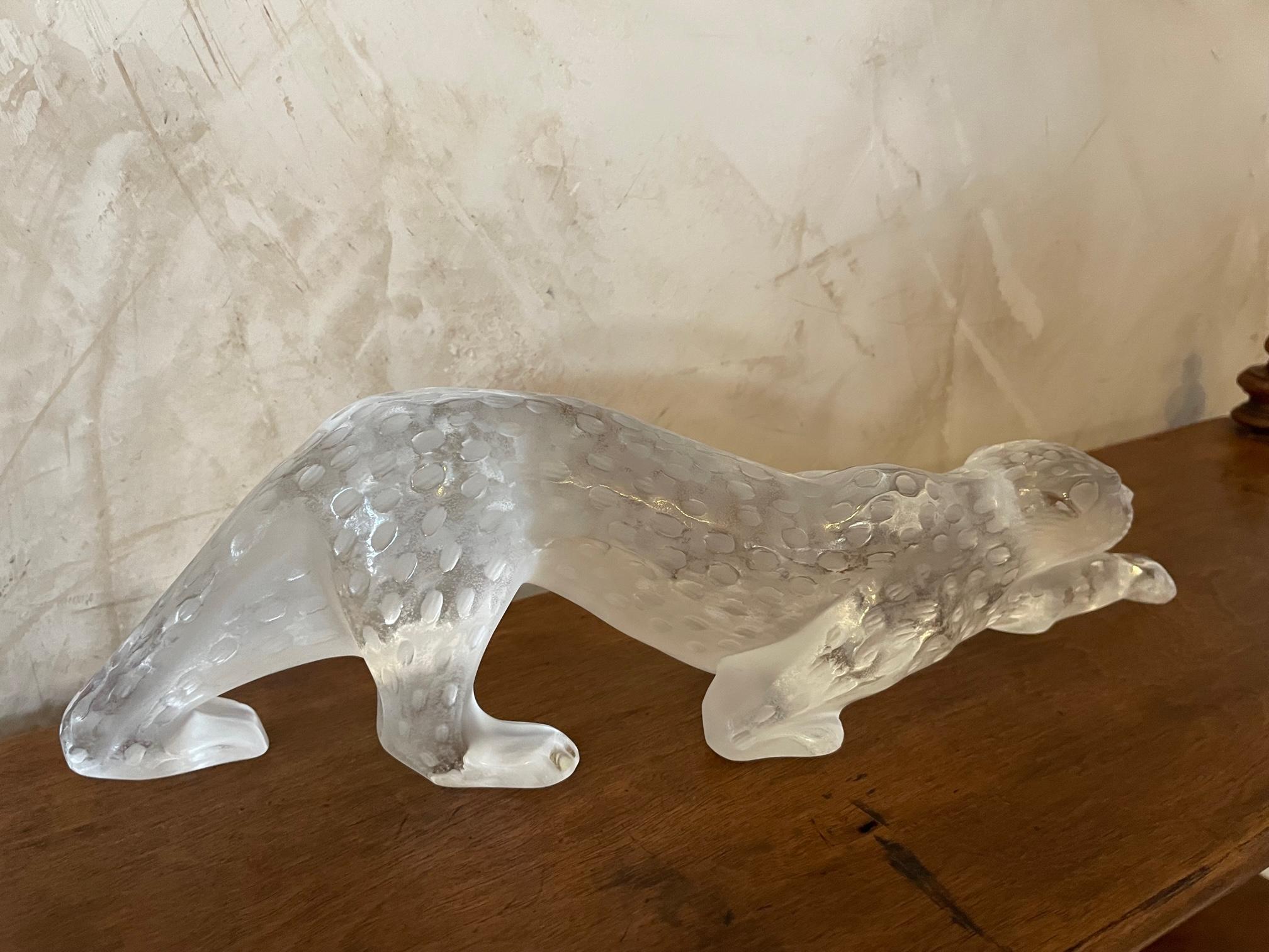 21st Century French Crystal Large Panther by Lalique 5