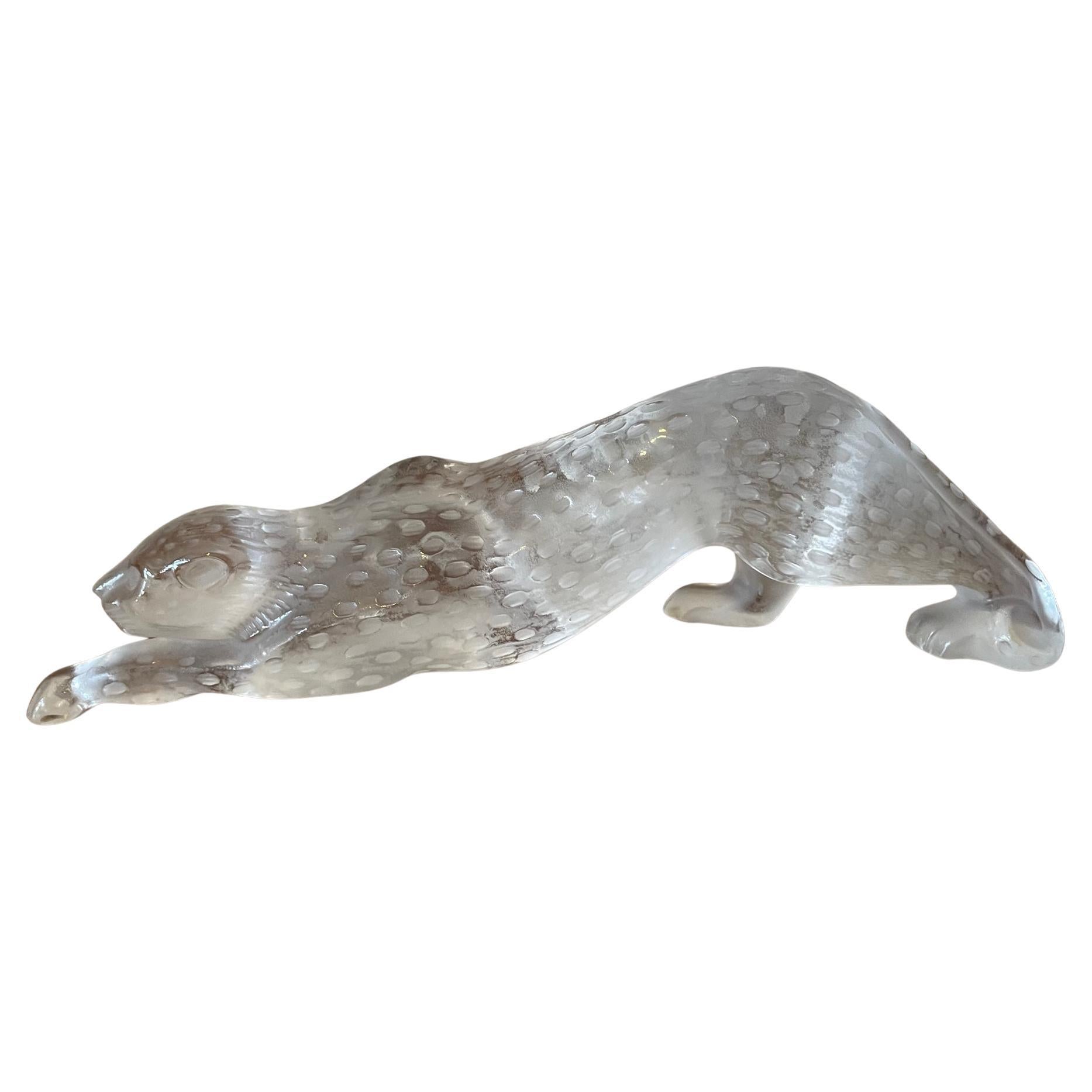 21st Century French Crystal Large Panther by Lalique