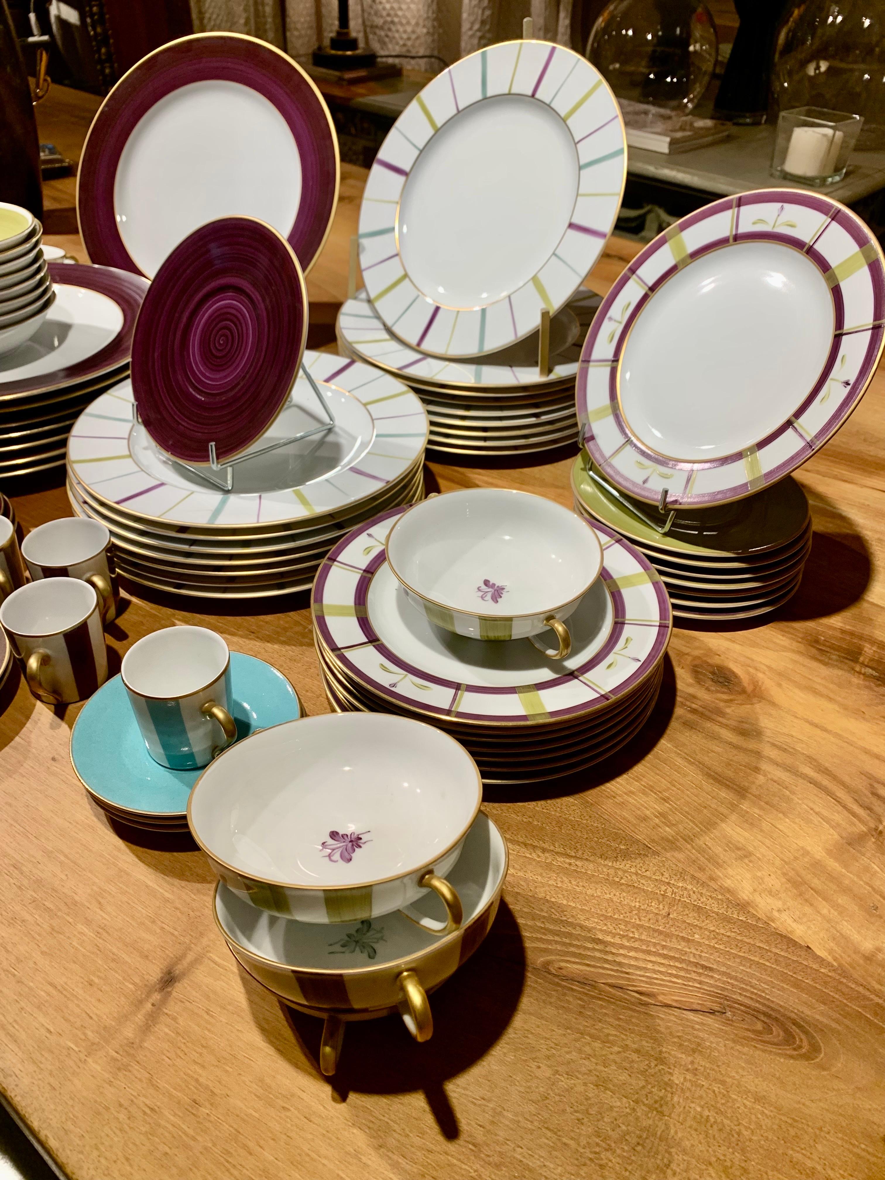 Made exclusively of Limoges porcelain, Marie Daâge's collections are some of the last to be painted entirely by hand in differents colours. All are from families in Limoges, France that have painted for generations using traditional methods of