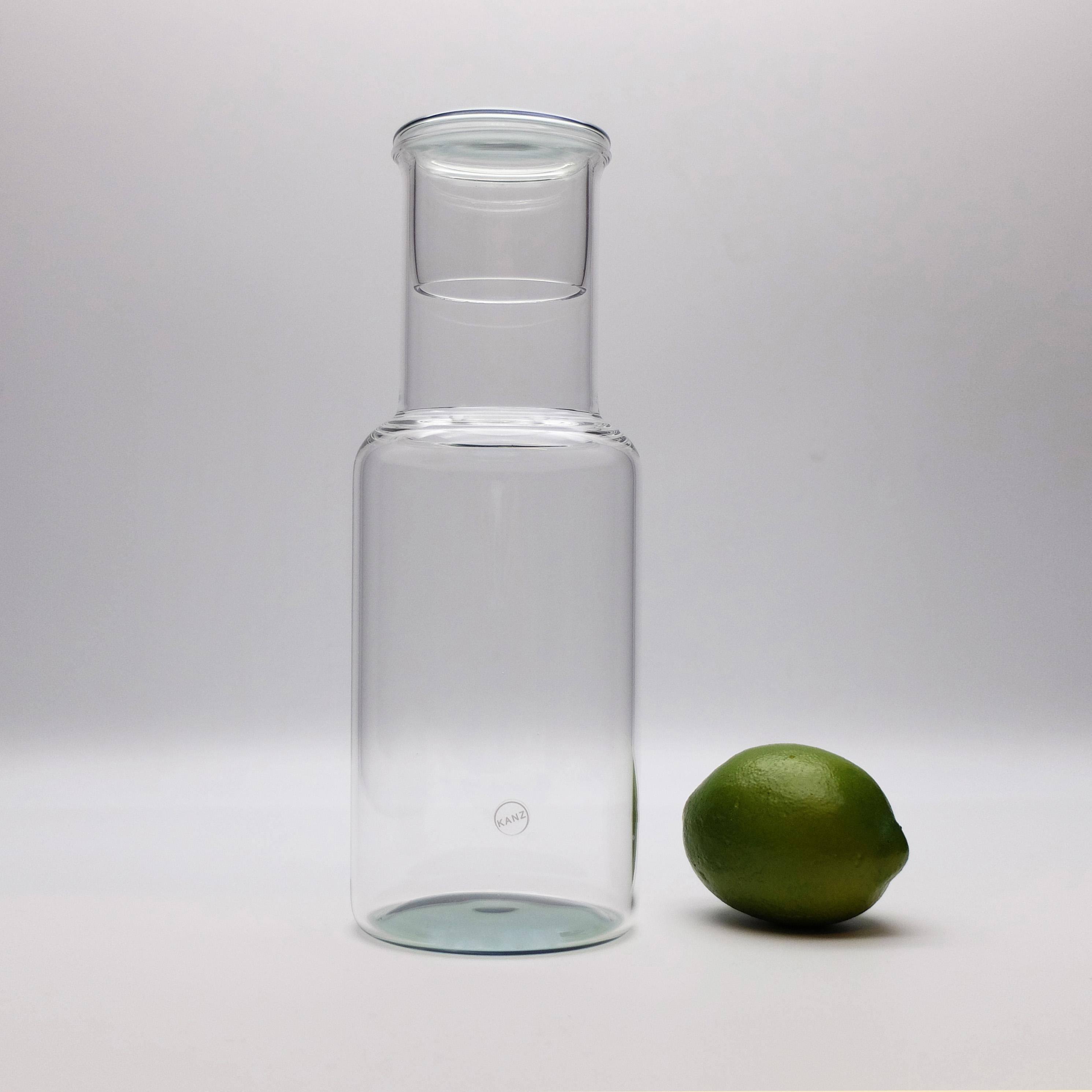 Italian 21st Century Glass Bottle Iride, Green Color, Kanz Architetti For Sale