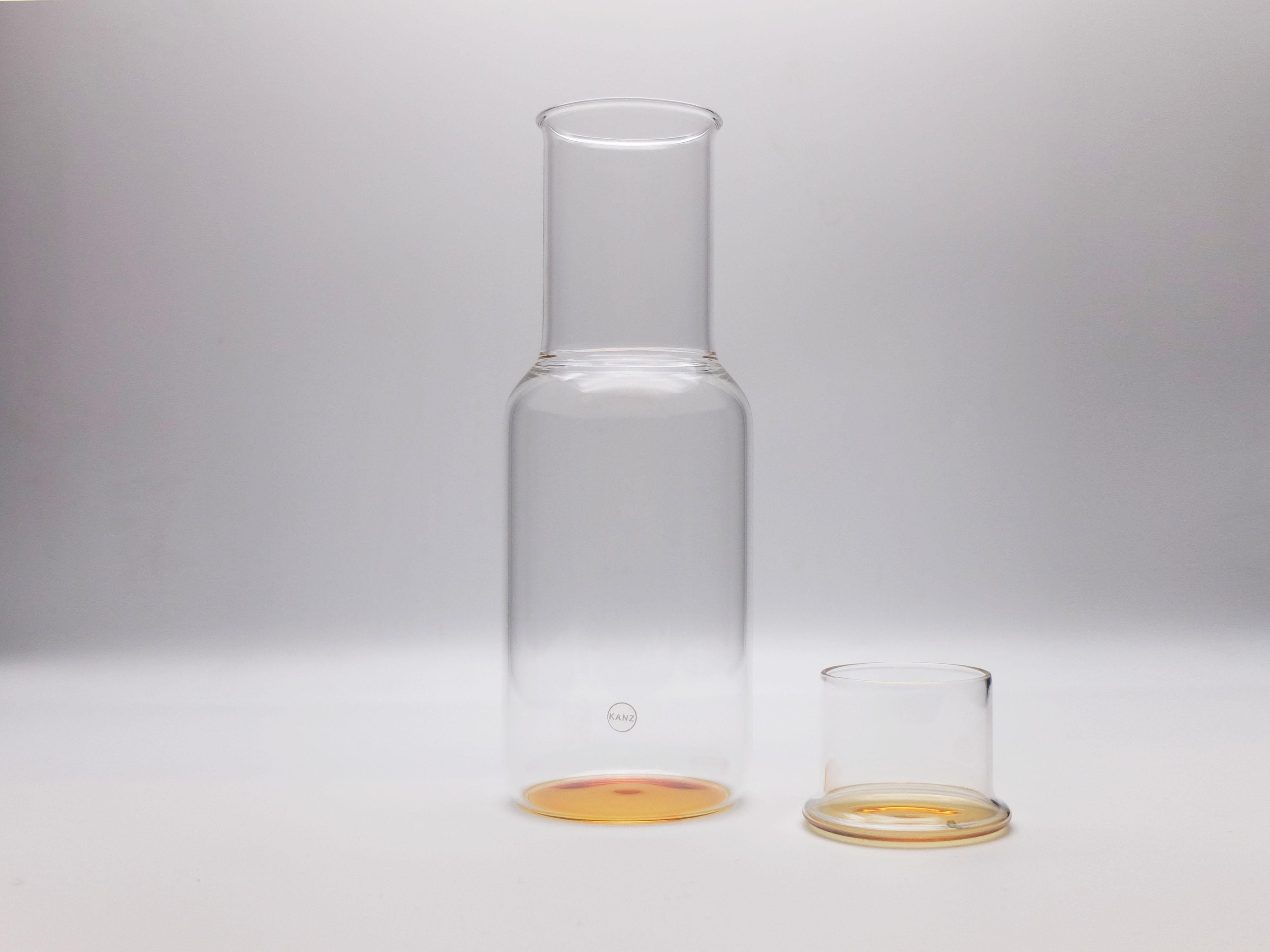 Other 21st Century Glass Bottle Iride, Orange Color, Kanz Architetti For Sale