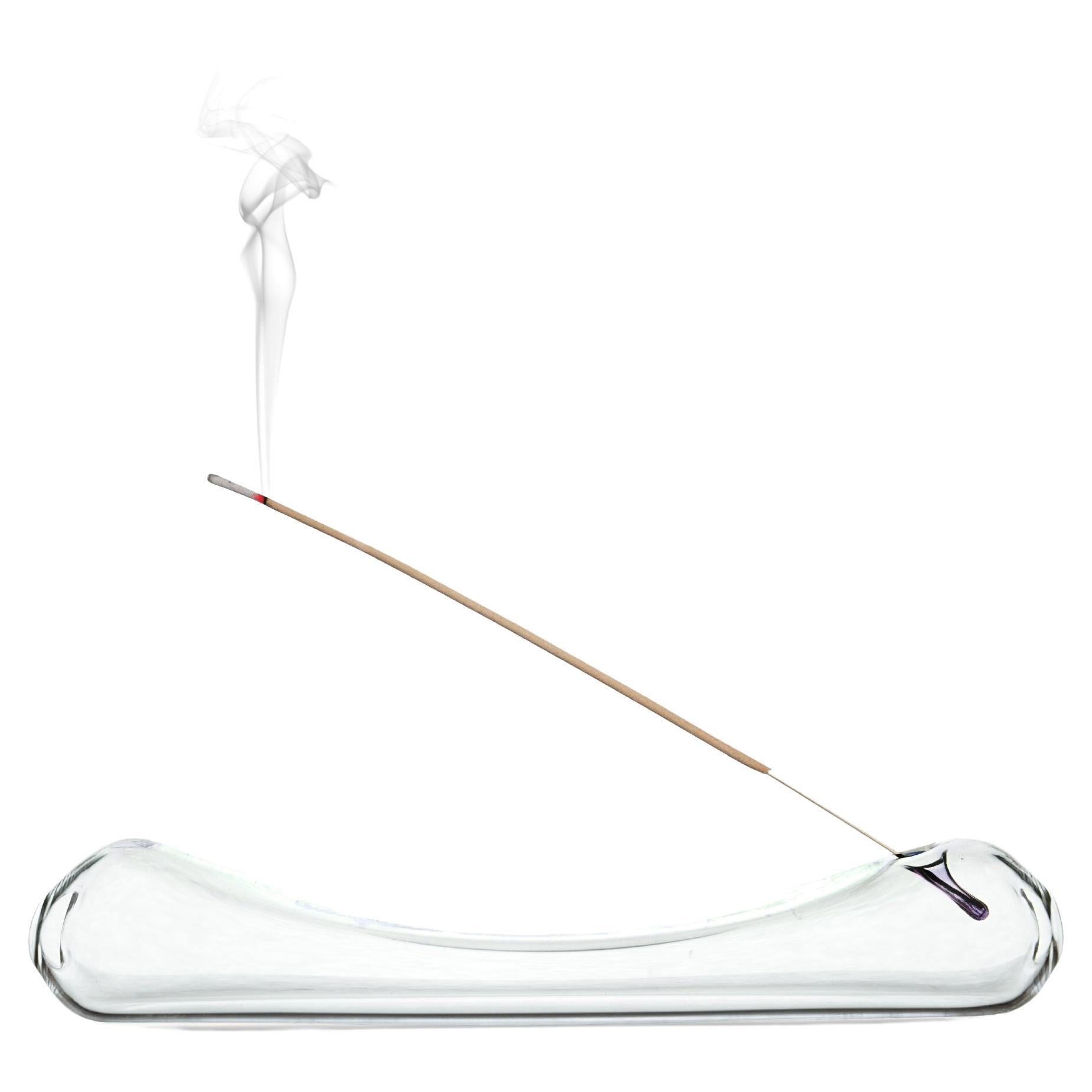 21th Century Glass Incense Diffuser, SMOKE, Handcrafted and Blowing by Mouth For Sale