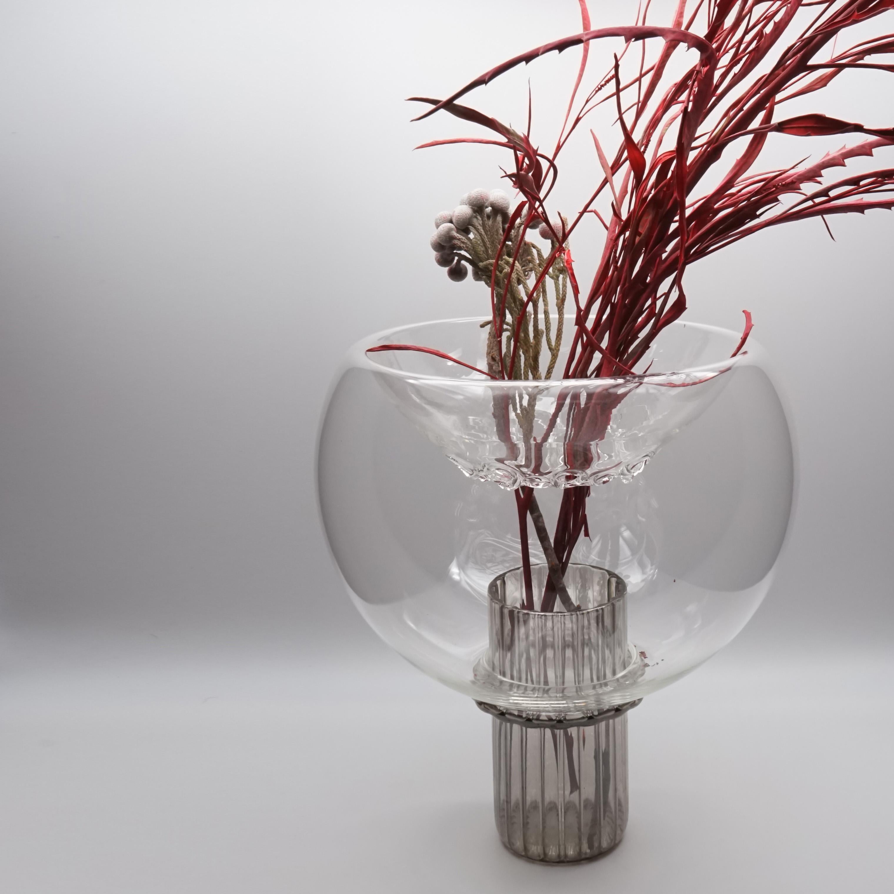 Other 21st Century Glass Vase Soufflè, Handcrafted, Trasparent, Kanz Architetti For Sale