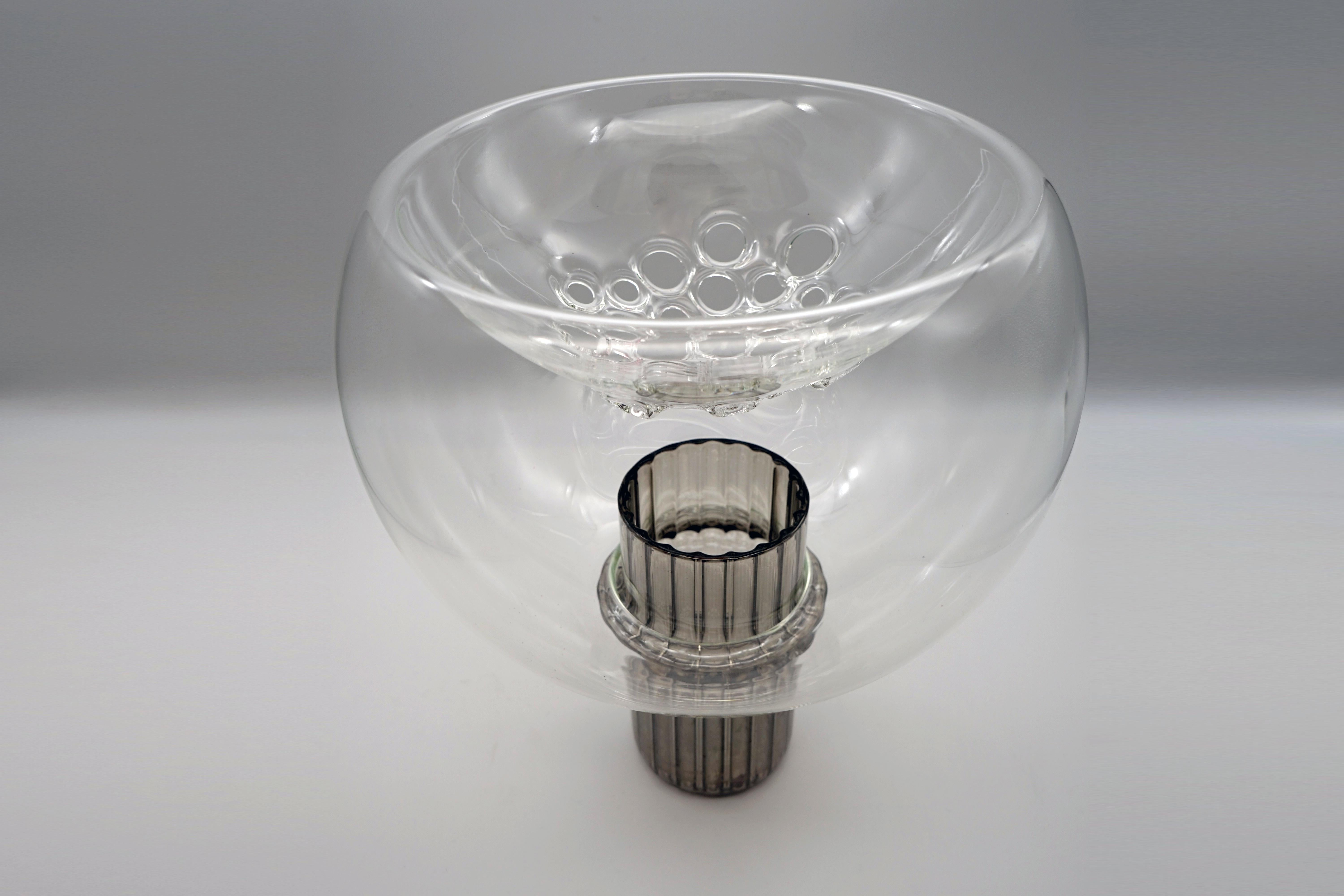 Italian 21st Century Glass Vase Soufflè, Handcrafted, Trasparent, Kanz Architetti For Sale