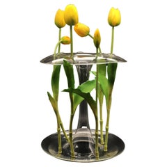 Jarrón de cristal minimalista hecho a mano, Aqua, Trasparente, Kanz