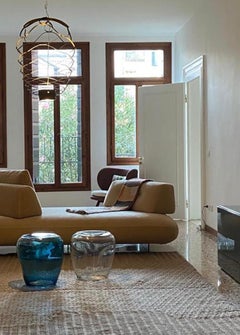 21th Century  GREEN Side Table and Stool, Murano Blown Glass, Isola Kanz