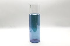 21st Century Hand-Crafted Glass Carafe, Blue Color, Kanz Architetti, Pingù