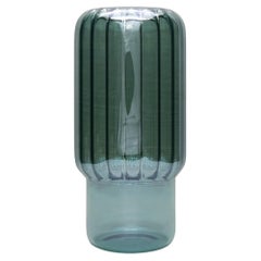 21st Century Handcrafted Glass Vase BRUMMA Medium, Green Color, Medium, Kanz 