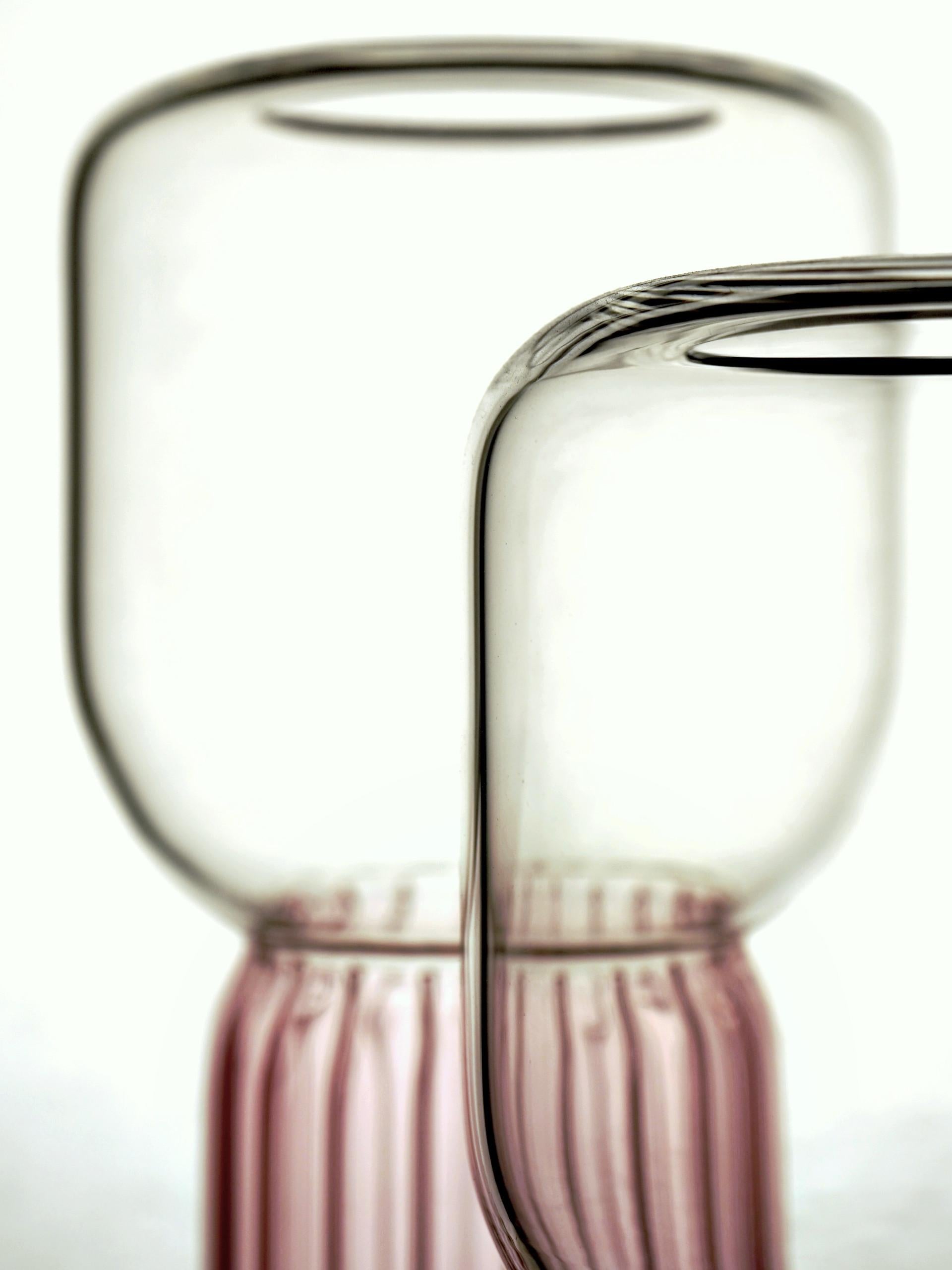 Set de vases en verre fait main, Lollo, couleur bleue, Kanz, disponible Neuf - En vente à Venezia, Veneto
