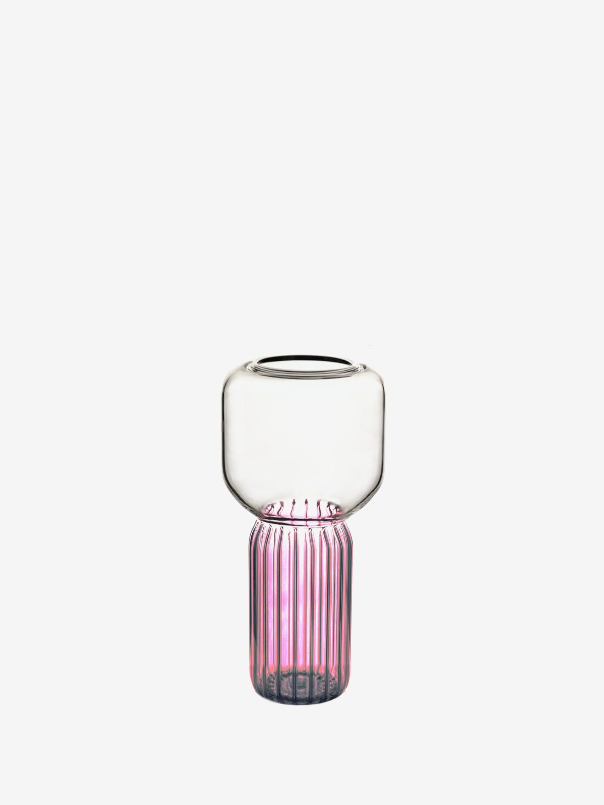 Autre Set de vases en verre fait main, Lollo pink, Kanz, disponible en vente