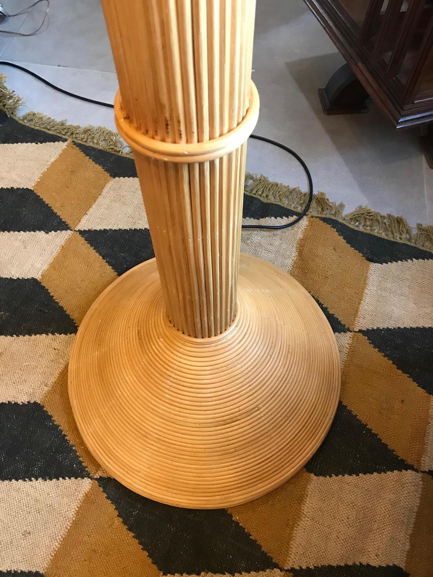 Indonesian 21th Century Handmade Palm Bamboo Floor Lamp
