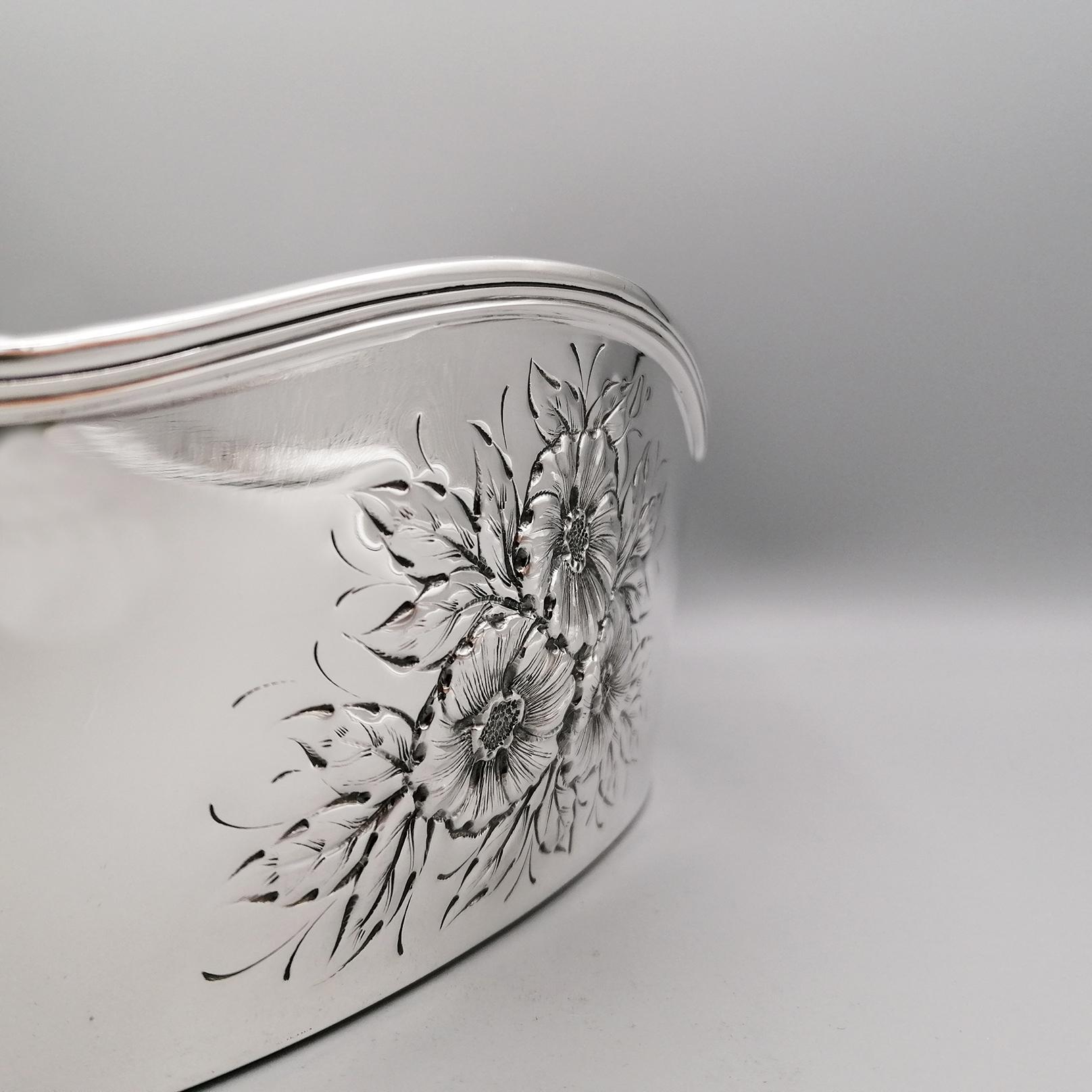 Italian 21st Century Italy Sterling Silver Bowl Centrepiece    For Sale