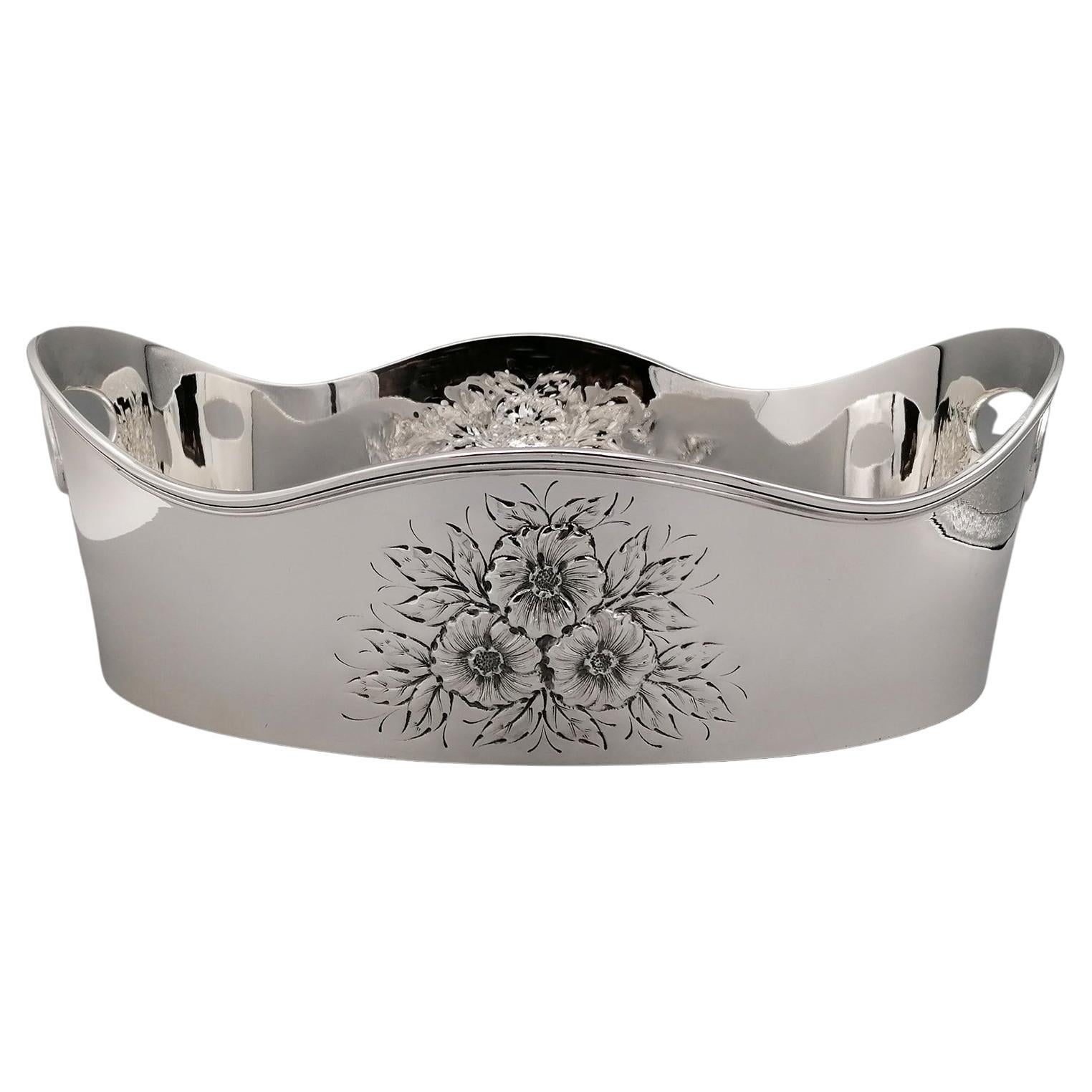 21st Century Italy Sterling Silver Bowl Centrepiece    For Sale