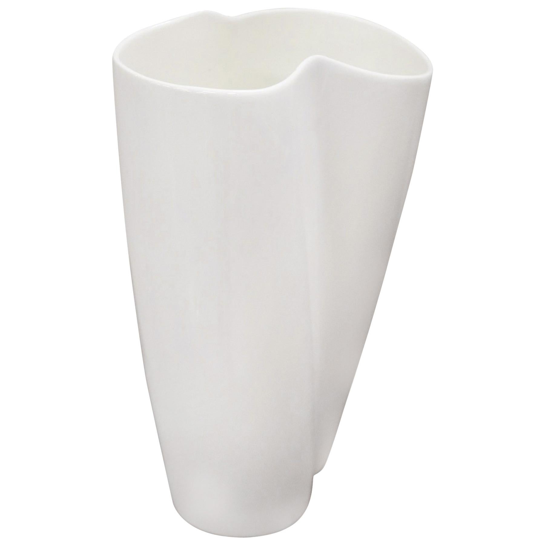 21th Century Italian Design Richard Ginori Vase in White Ceramic 