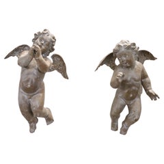 Vintage 21th Century Italian Pair of Cherubs