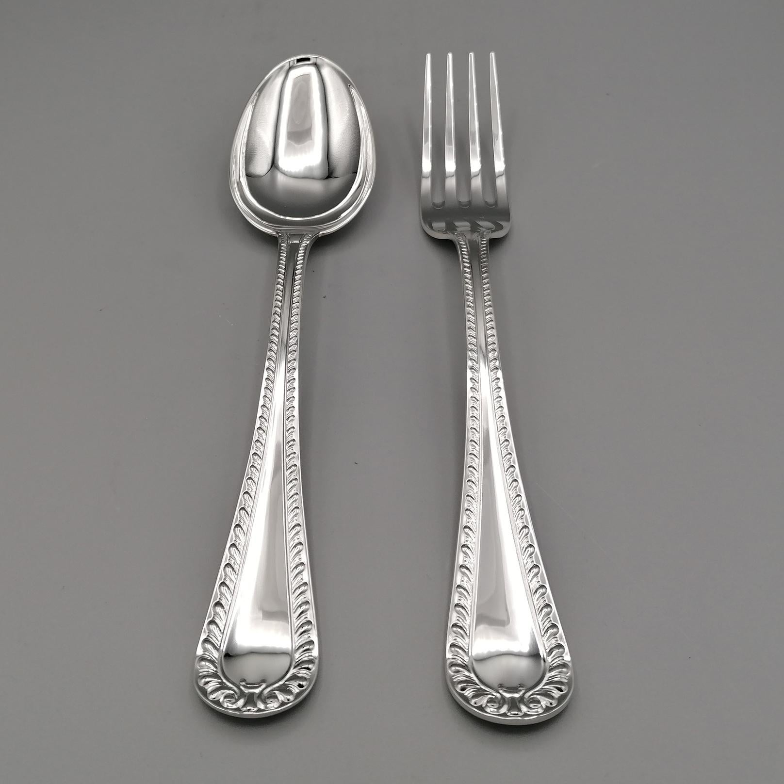 21th Century Italian Queen Ann Style Cutlery set  For Sale 3