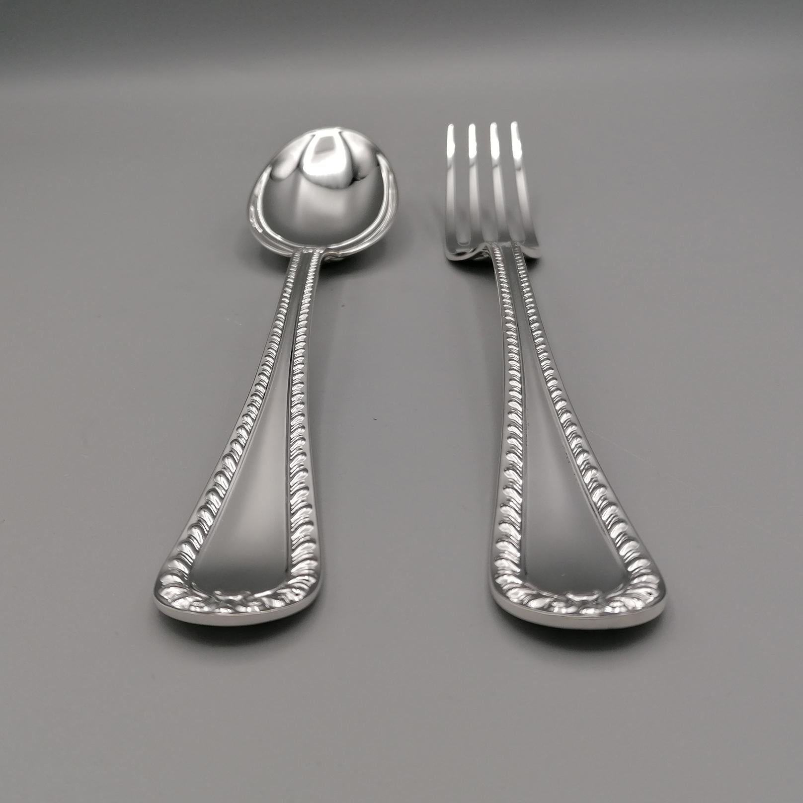 21th Century Italian Queen Ann Style Cutlery set  For Sale 4