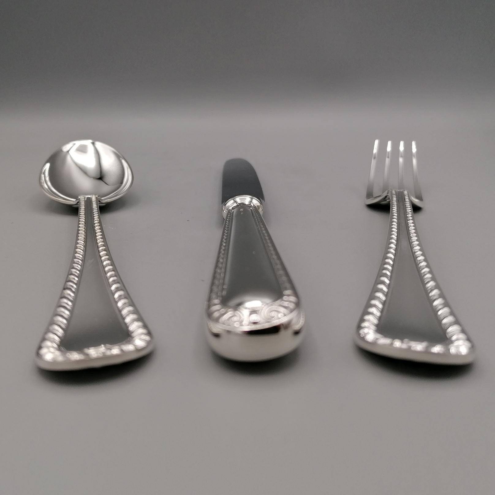 Hand-Crafted 21th Century Italian Queen Ann Style Cutlery set  For Sale