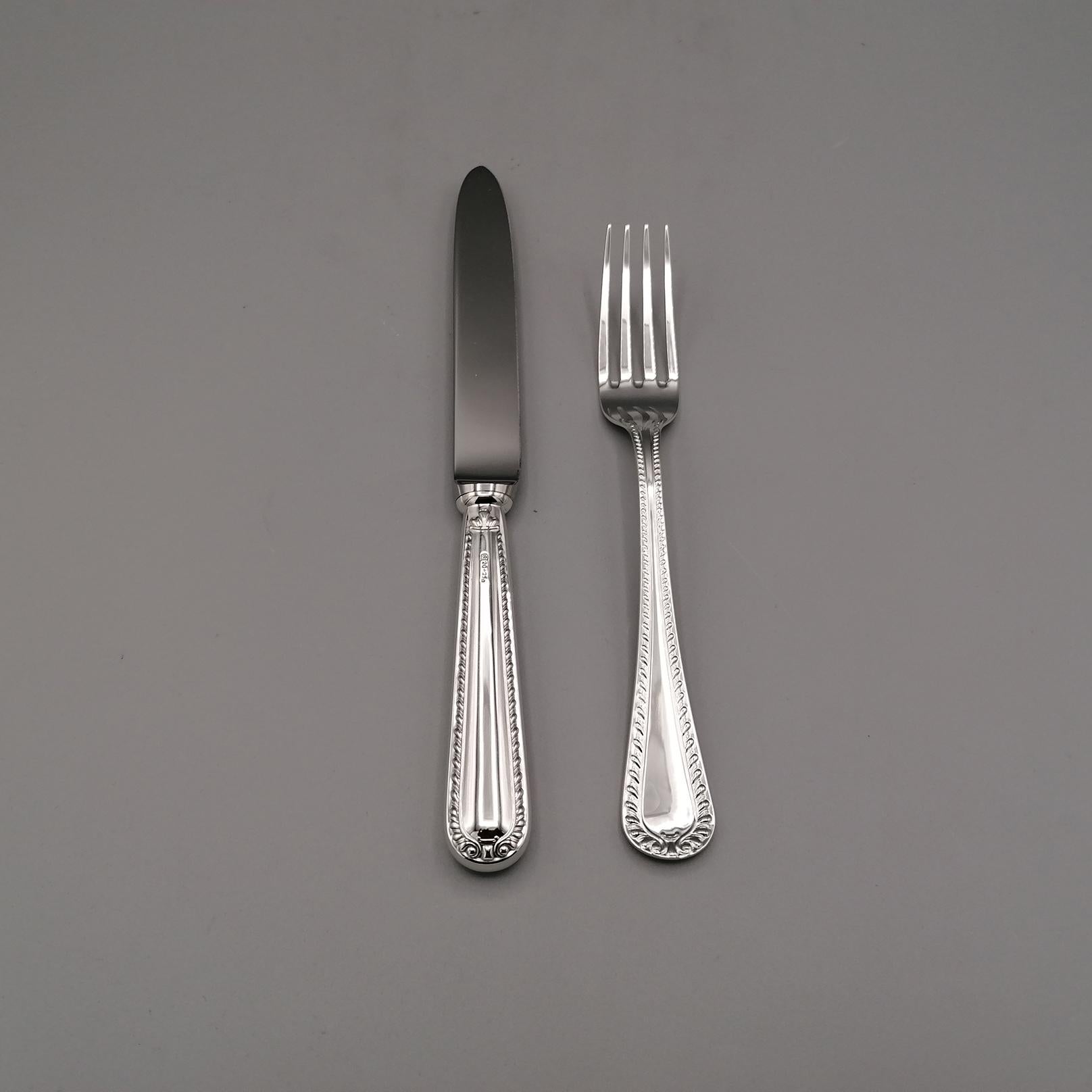 21th Century Italian Queen Ann Style Cutlery set  For Sale 2
