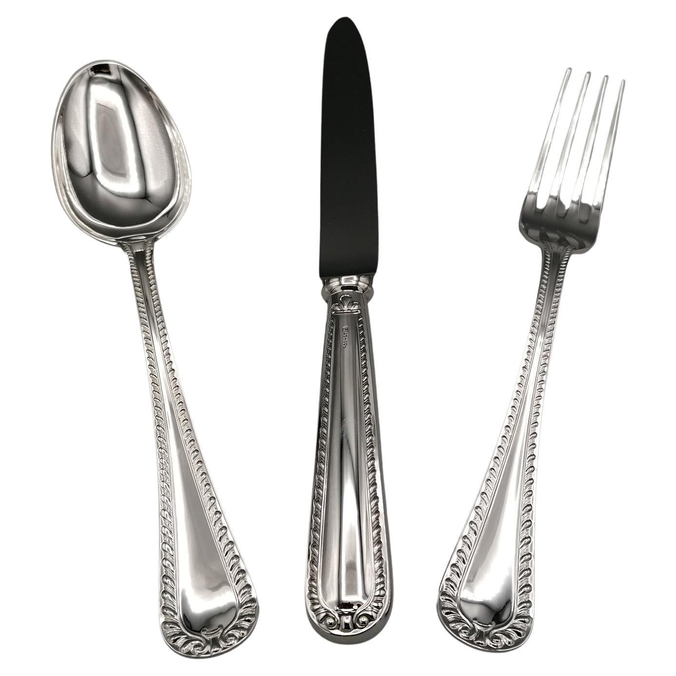 21th Century Italian Queen Ann Style Cutlery set 