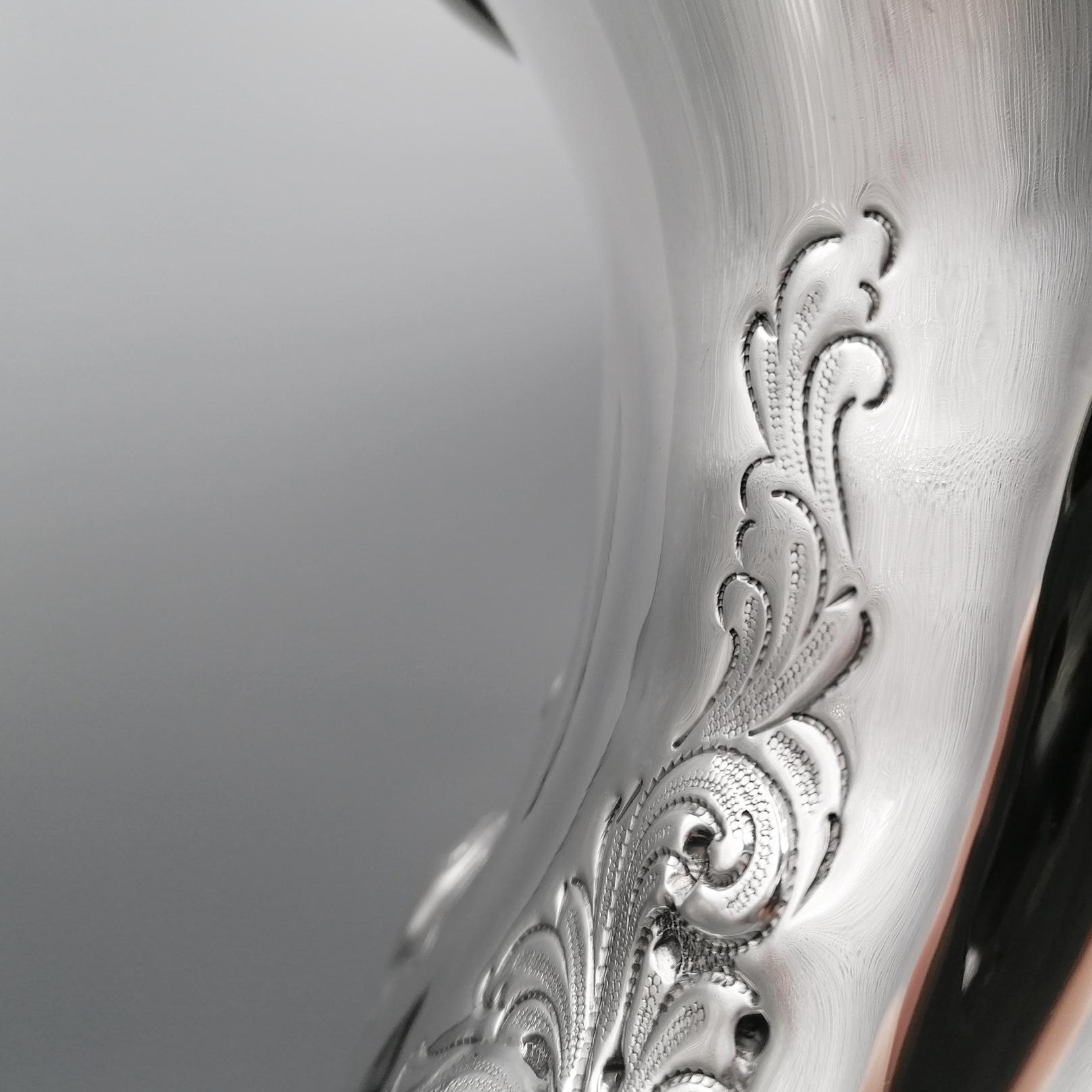 21st Century Italian Solid Silver Flowers Vase For Sale 8
