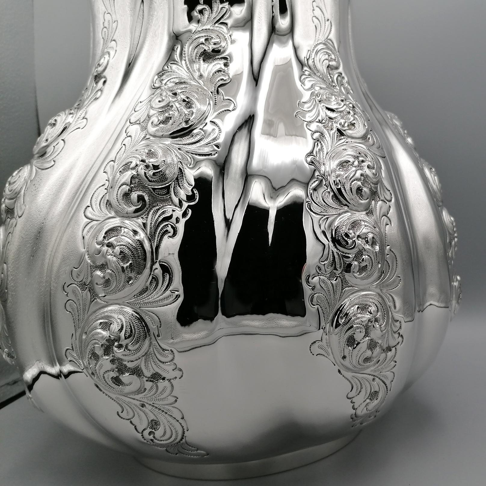 21st Century Italian Solid Silver Flowers Vase For Sale 9