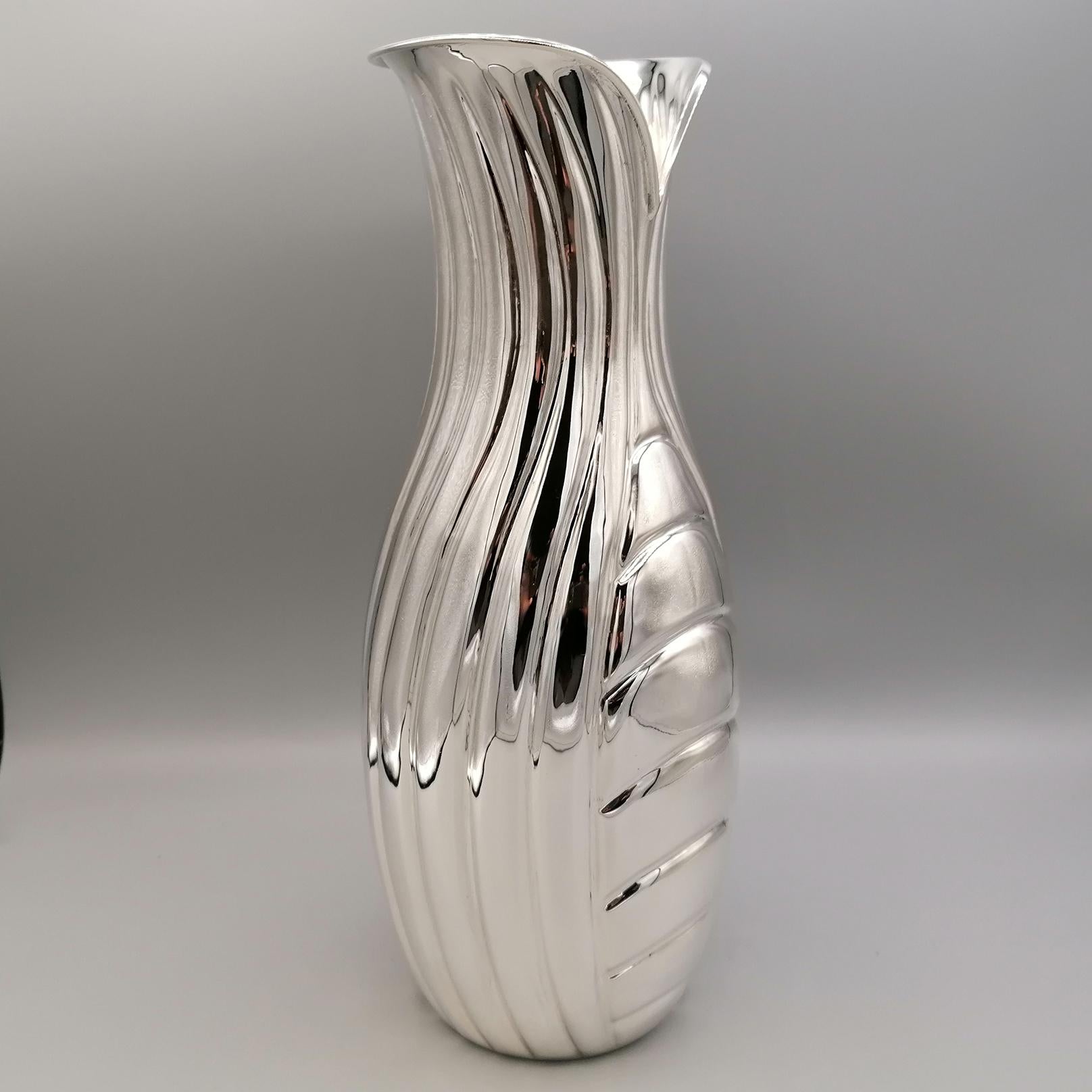 21st Century Italian Solid Silver Vase In New Condition In VALENZA, IT