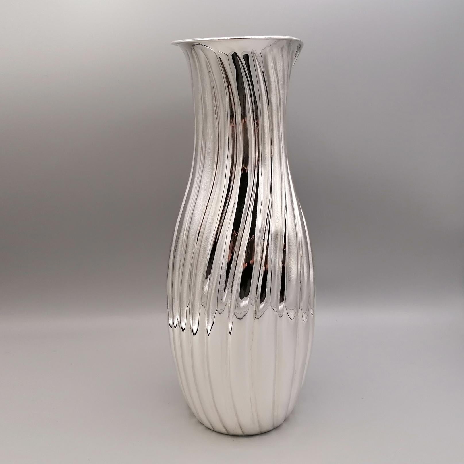 Contemporary 21st Century Italian Solid Silver Vase