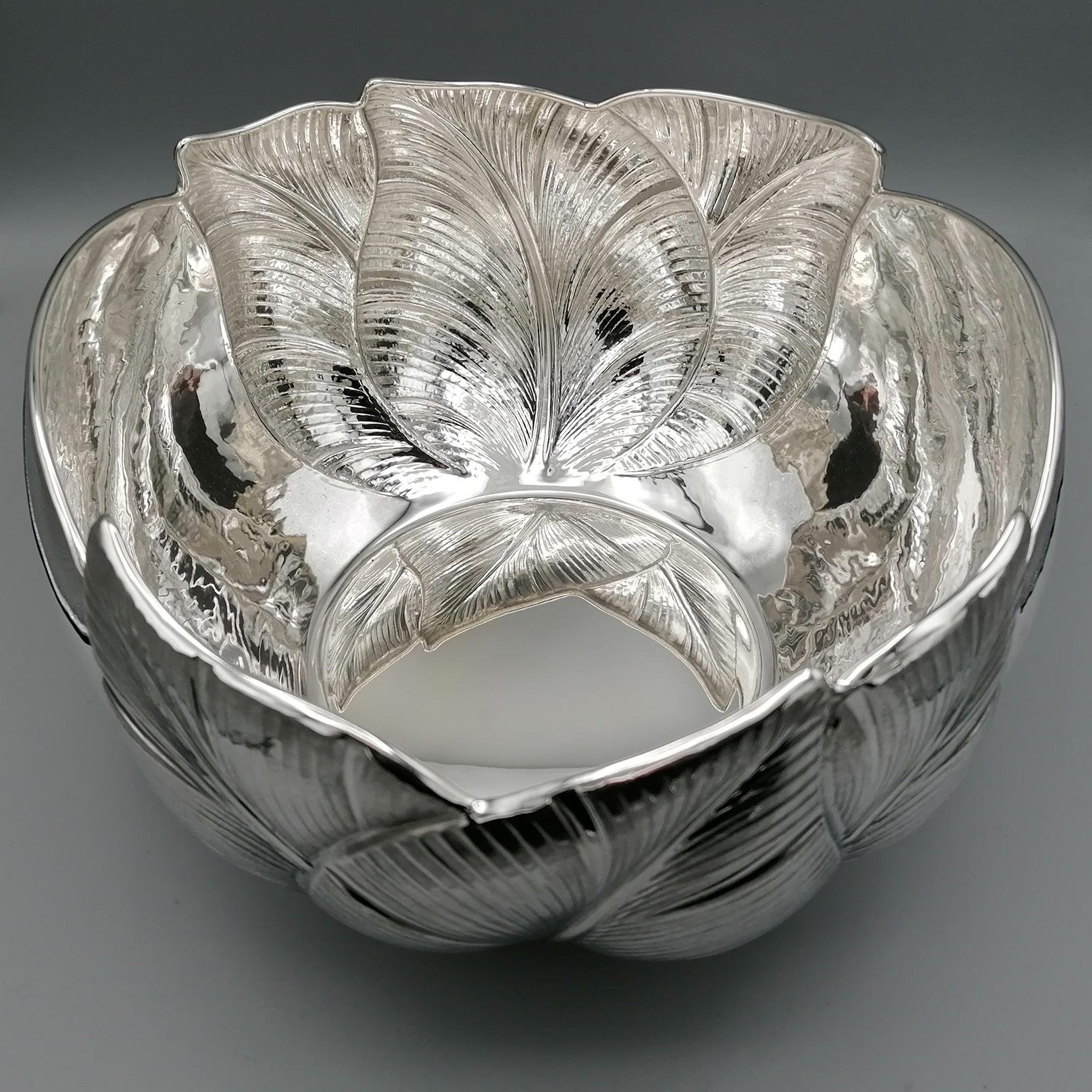 Contemporary 21st Century italian Sterling Silver Centerpiece For Sale