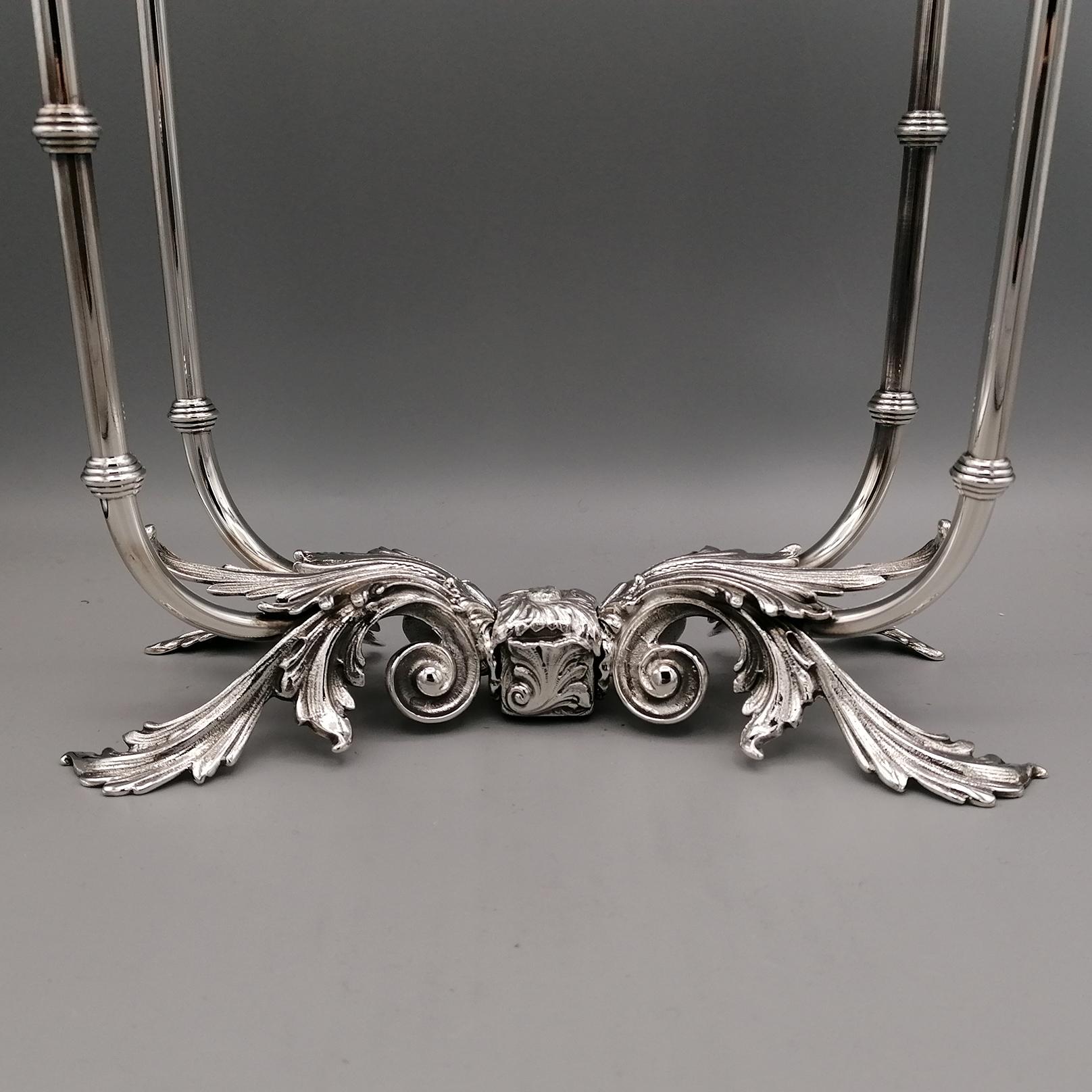 Other 21th Century Italian Sterling Silver 4 Lights Candelabra  For Sale