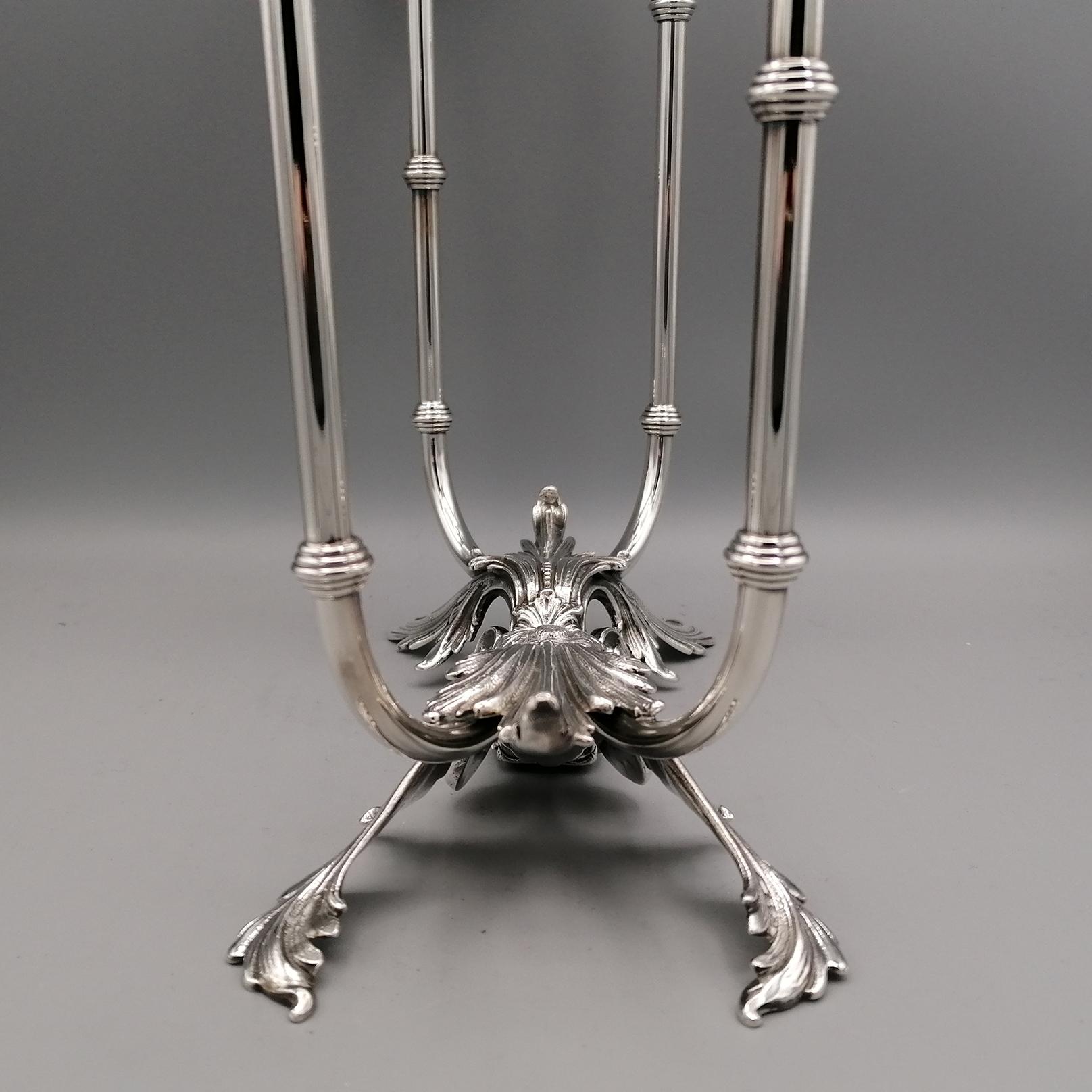 21th Century Italian Sterling Silver 4 Lights Candelabra  For Sale 2