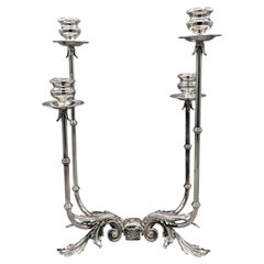 siglo XXI Candelabro Italiano de Plata de Ley de 4 Luces