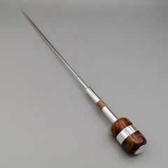 21th Century Italian Sterling Silver and Wood Conductor' Baton