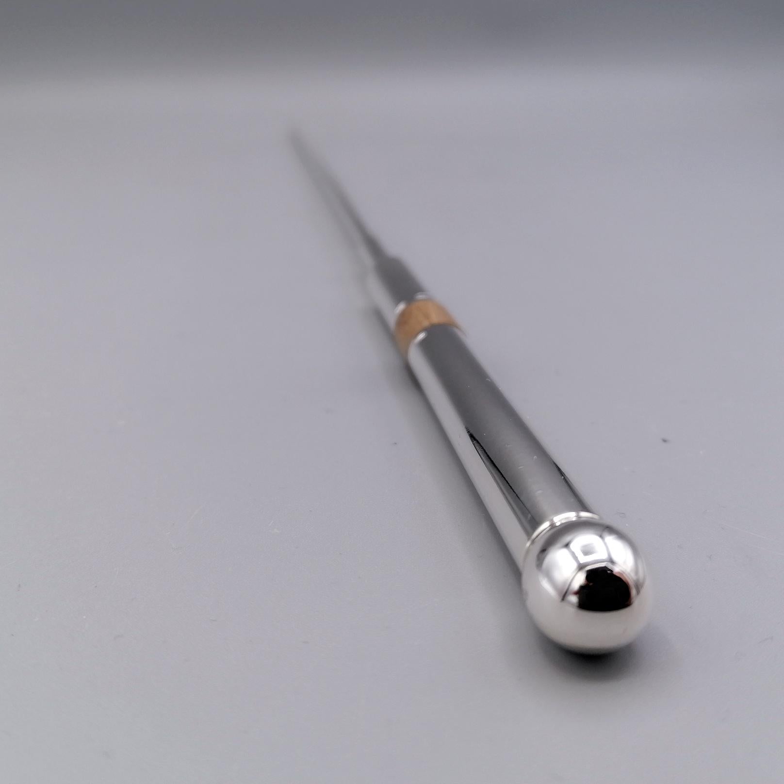 Other 21th Century Italian Sterling Silver and Wood Conductor' Baton For Sale