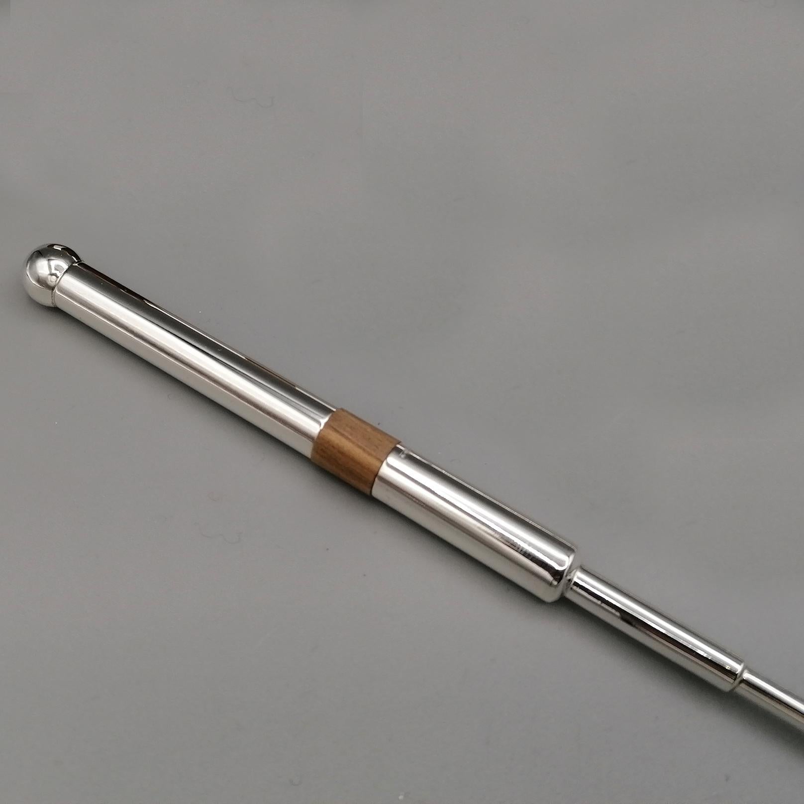21th Century Italian Sterling Silver and Wood Conductor' Baton For Sale 1