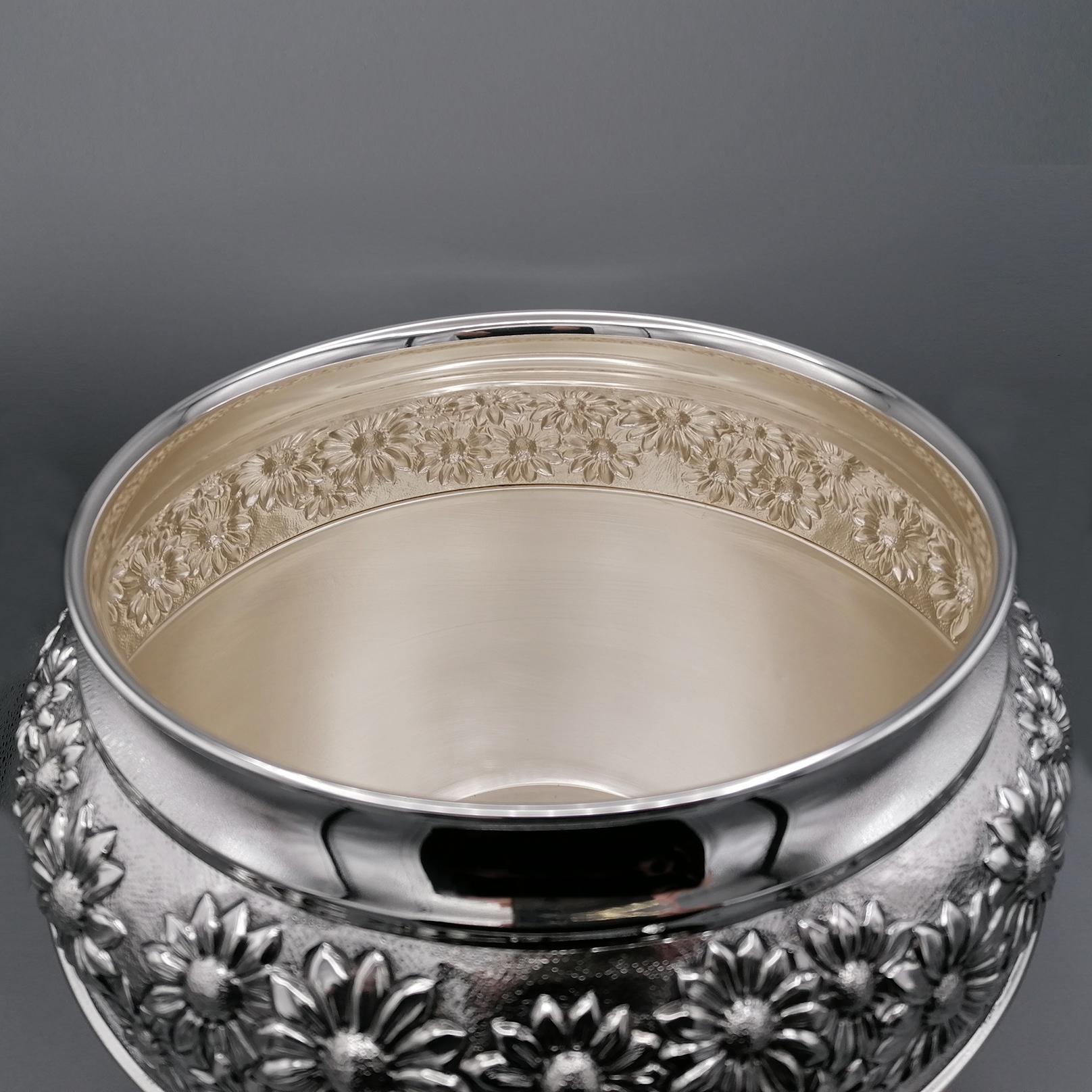 Other 21st Century Italian Sterling Silver Bowl, 2 Bottles Champagne Bucket, Cachepot For Sale