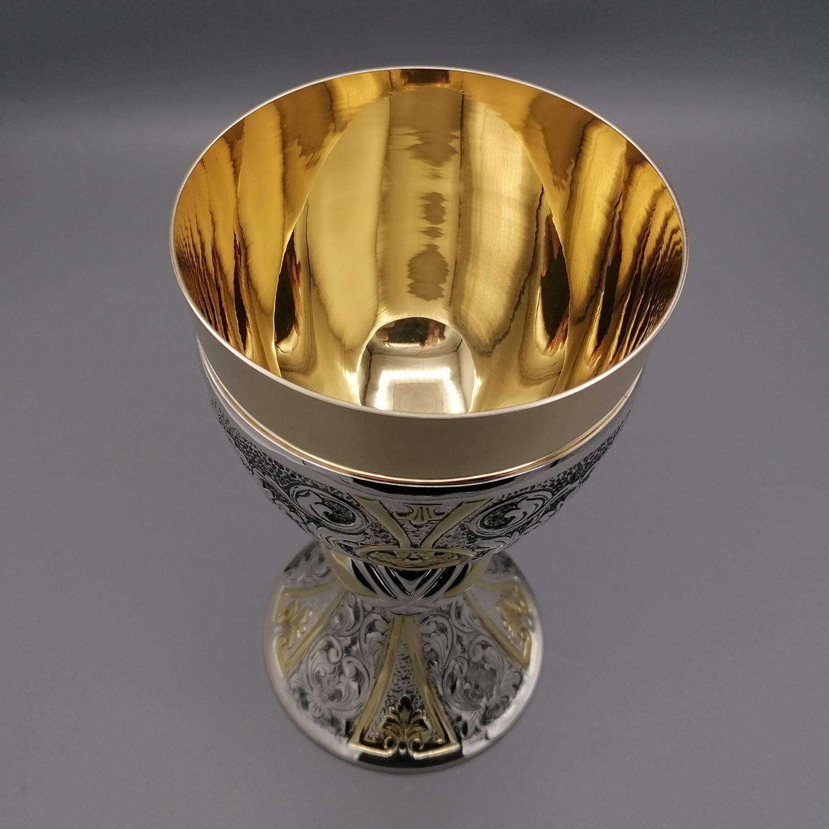 21th Century Italian Sterling Silver Chalice For Sale 7