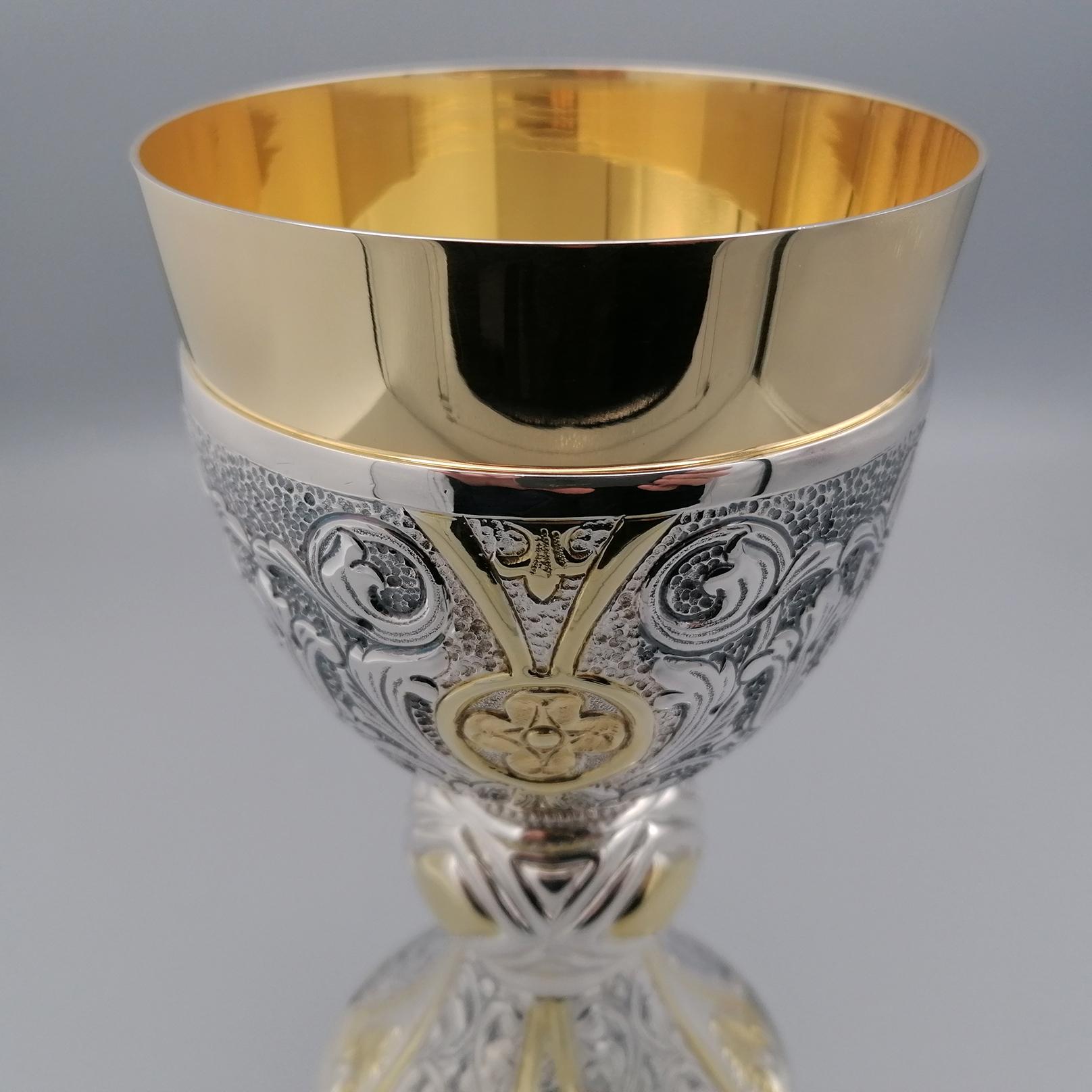 21th Century Italian Sterling Silver Chalice For Sale 8
